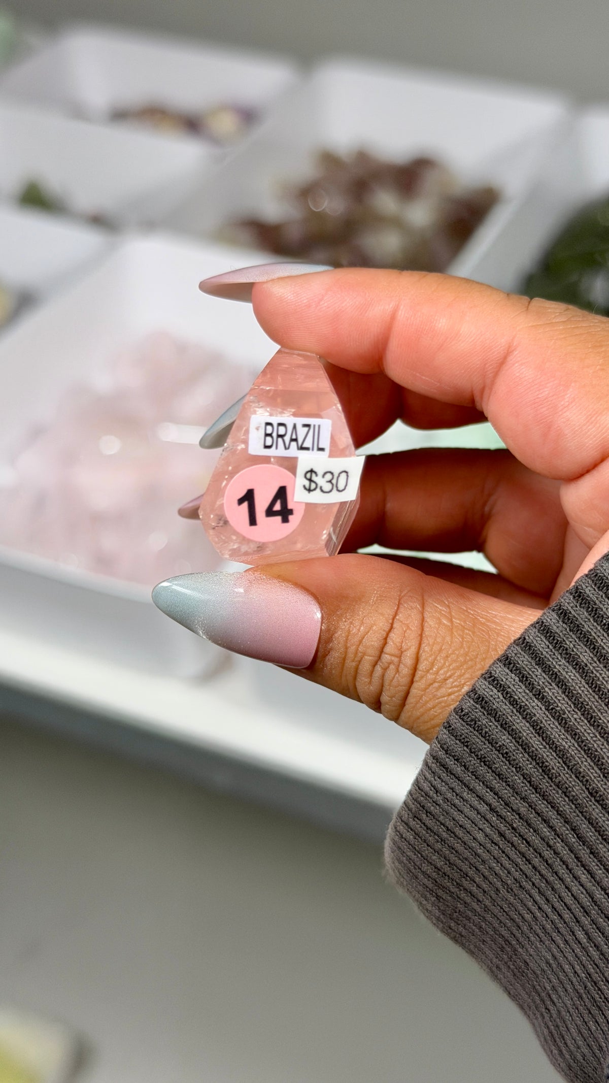 Gorgeous Clear Rose Quartz Freeform | Brazil | Opt 14 | Denver Gem Show Find