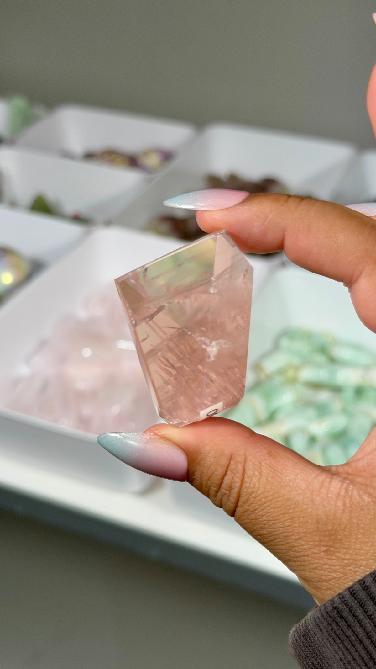 Gorgeous Clear Rose Quartz Freeform | Brazil | Opt 14 | Denver Gem Show Find