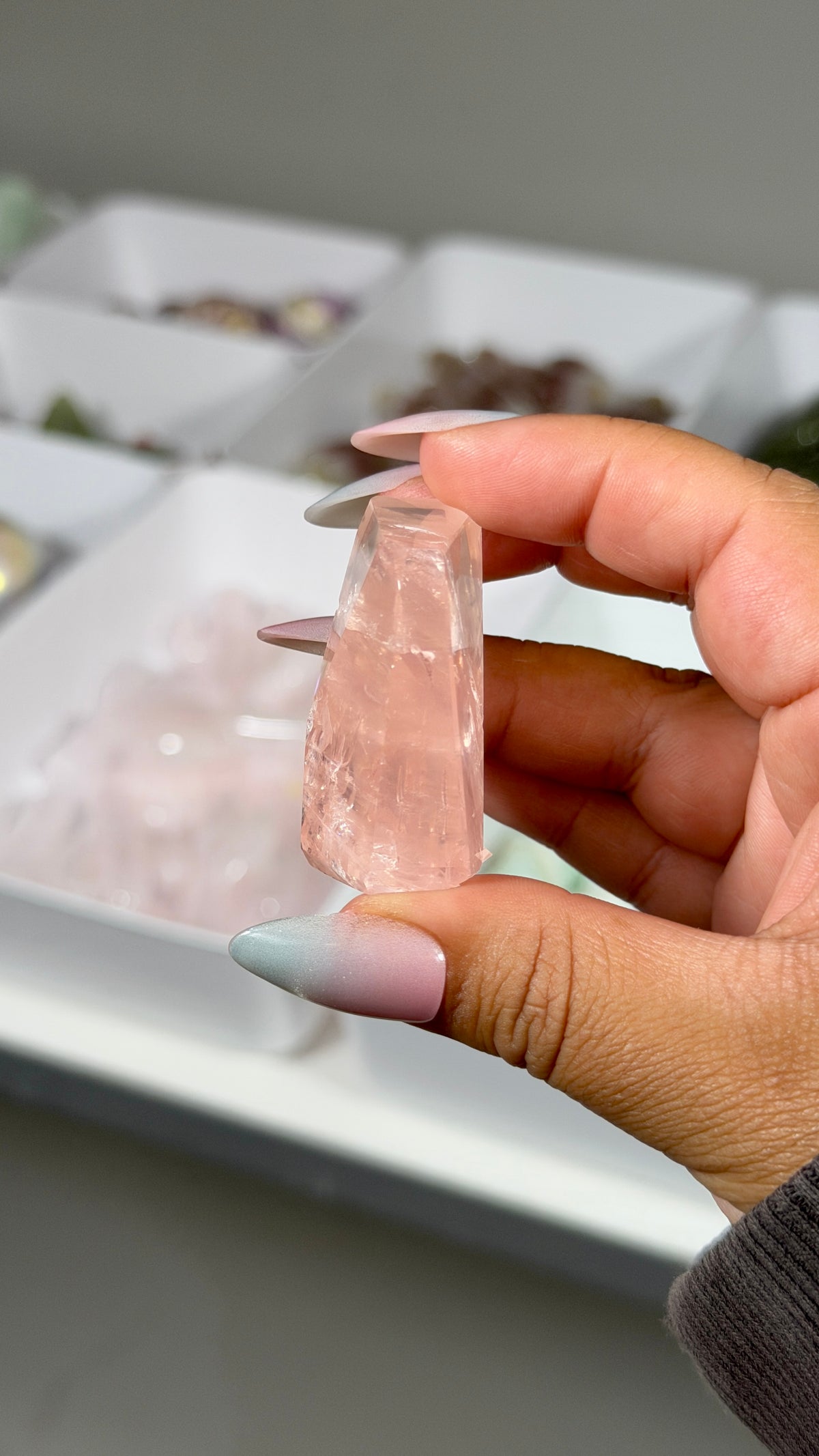 Gorgeous Clear Rose Quartz Freeform | Brazil | Opt 14 | Denver Gem Show Find