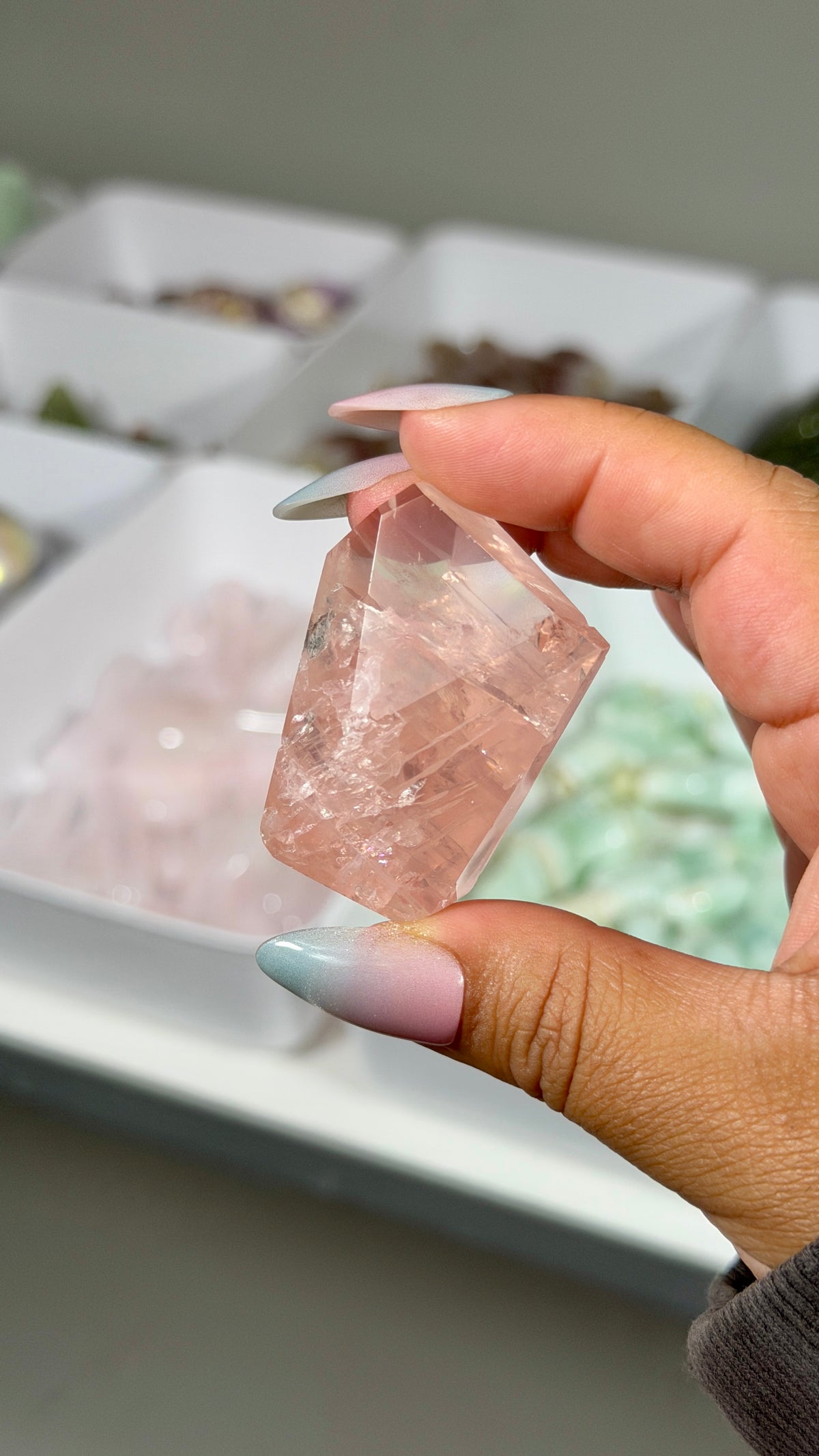 Gorgeous Clear Rose Quartz Freeform | Brazil | Opt 14 | Denver Gem Show Find