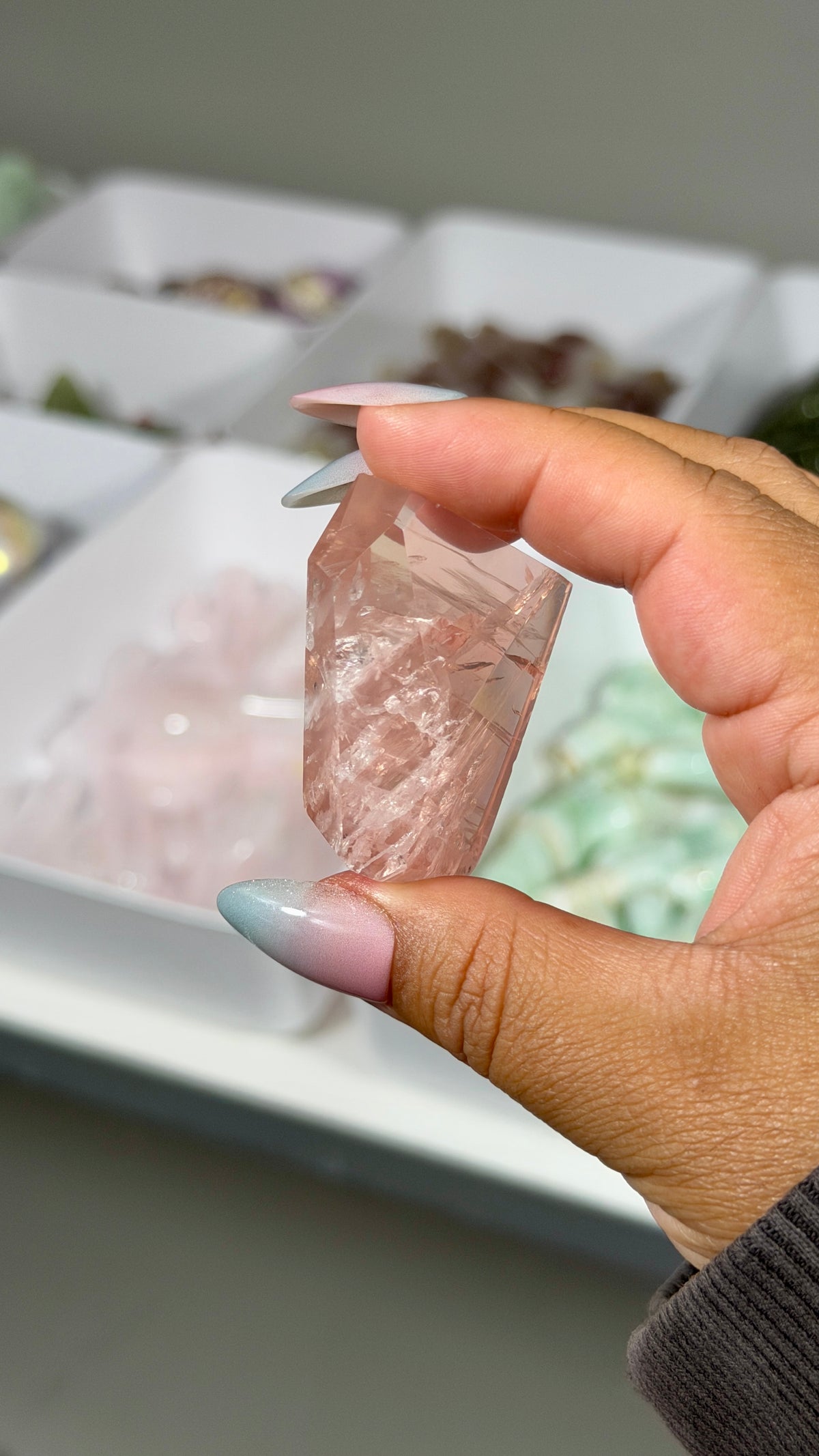 Gorgeous Clear Rose Quartz Freeform | Brazil | Opt 14 | Denver Gem Show Find