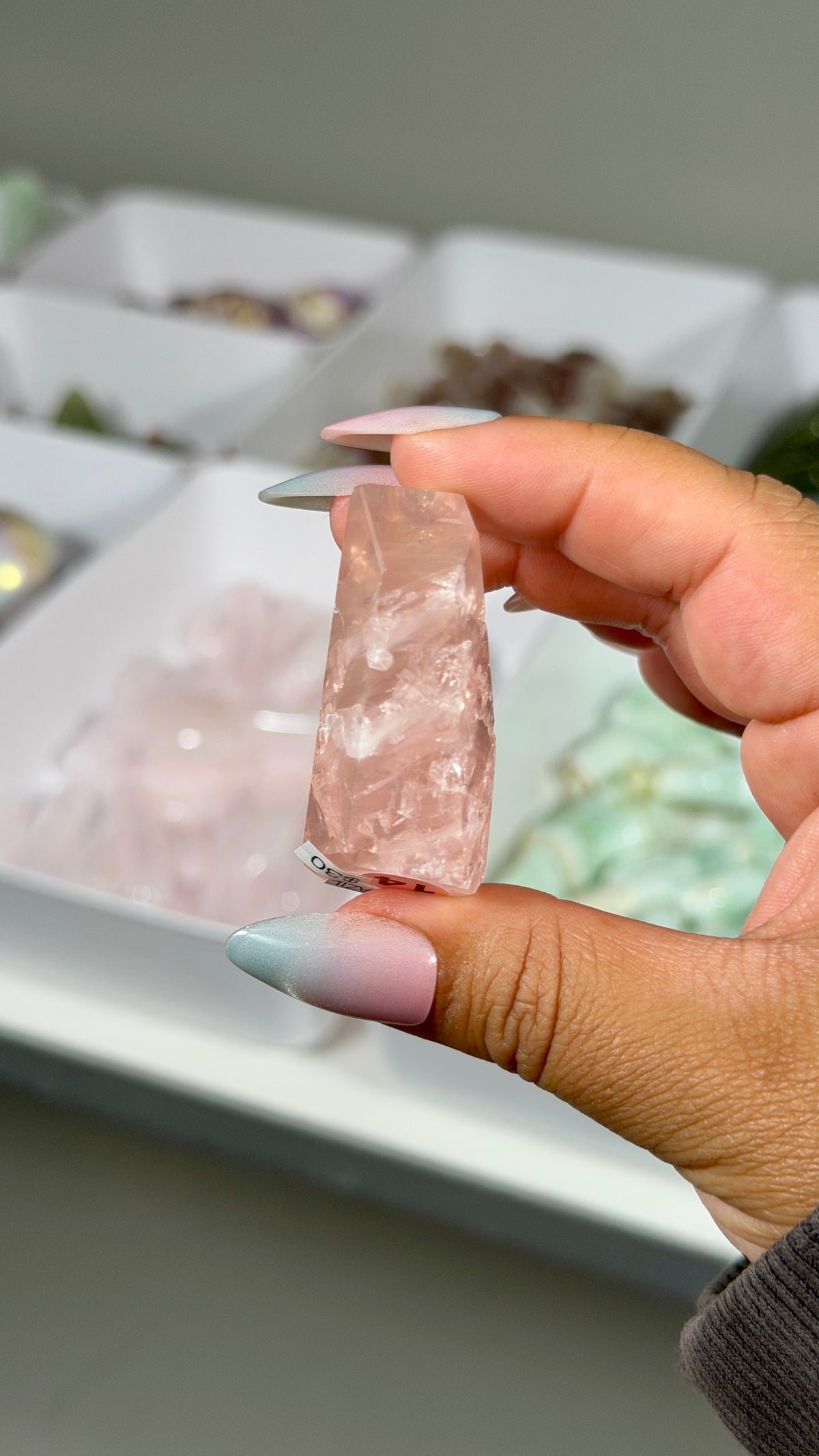 Gorgeous Clear Rose Quartz Freeform | Brazil | Opt 14 | Denver Gem Show Find