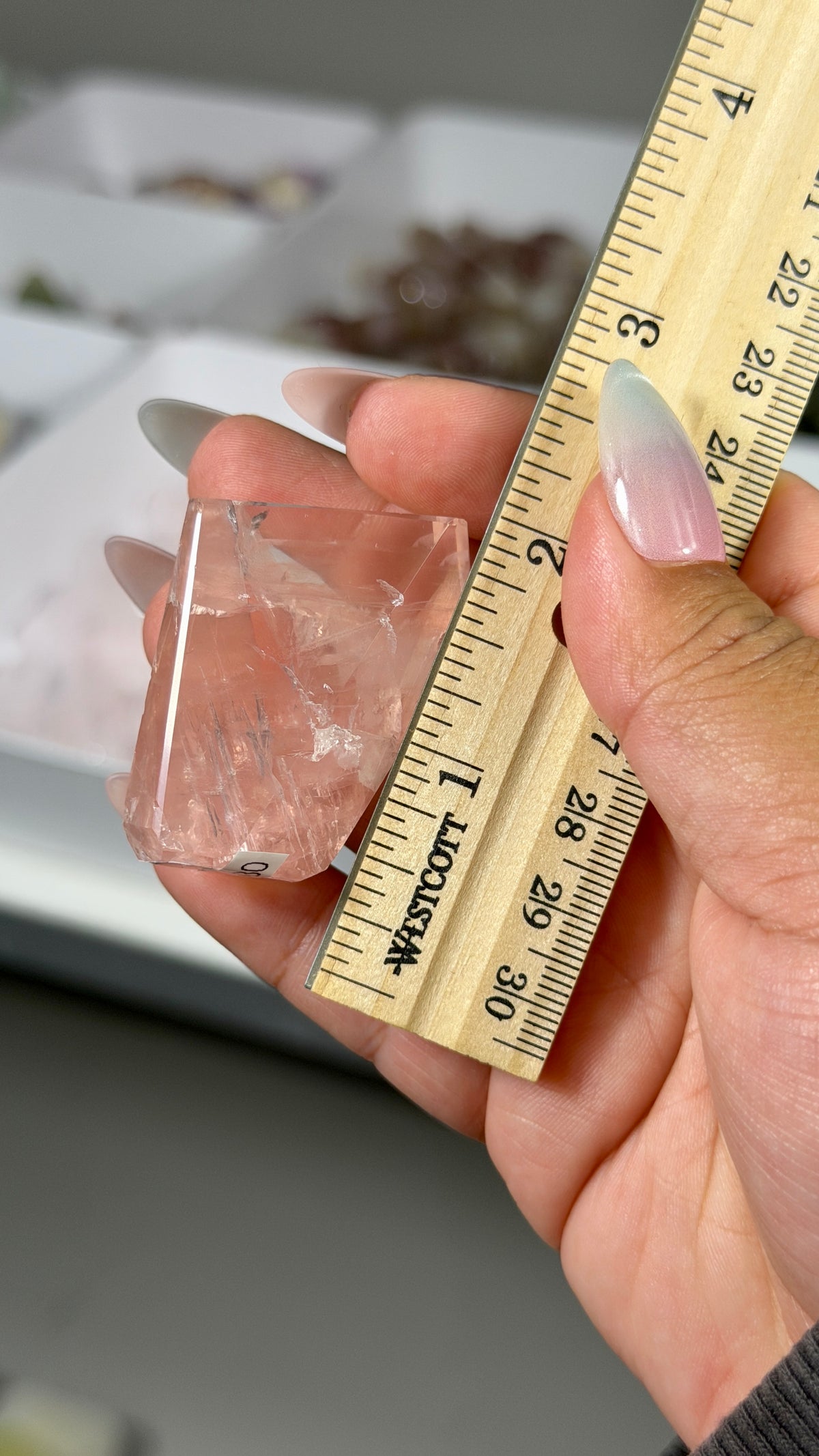 Gorgeous Clear Rose Quartz Freeform | Brazil | Opt 14 | Denver Gem Show Find