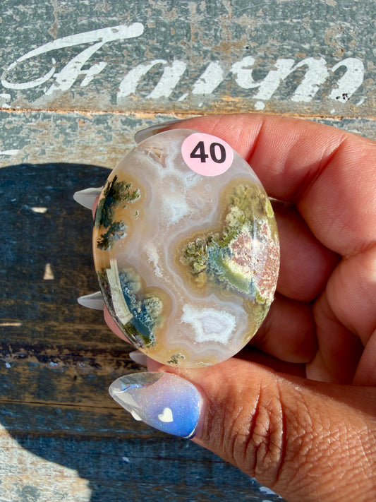Gorgeous Scenic Moss Agate Palm Stone | Indonesia | Opt 40