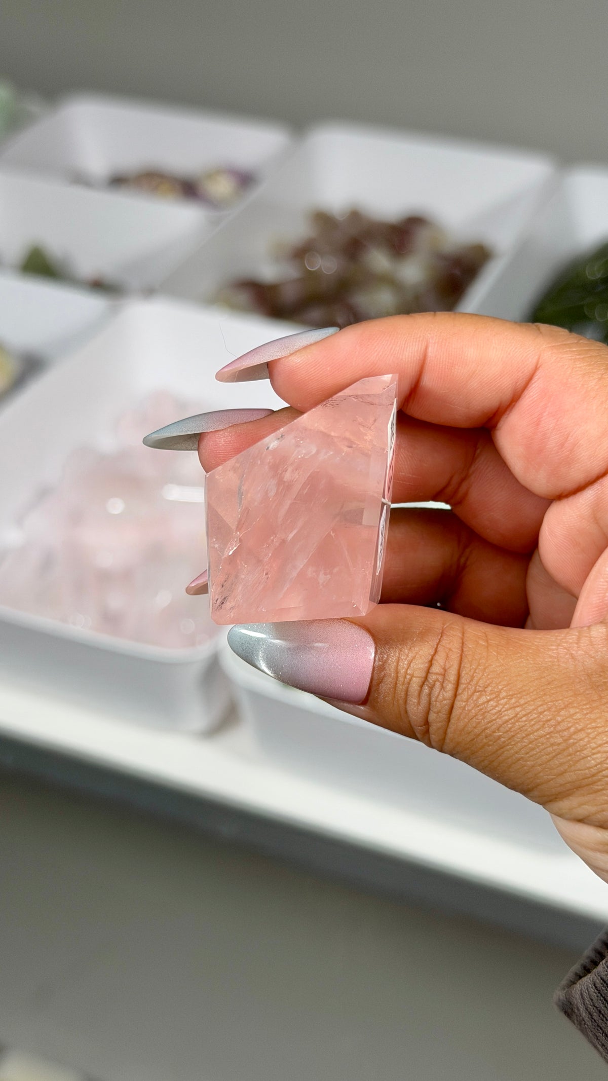Gorgeous Clear Rose Quartz Freeform | Brazil | Opt 13 | Denver Gem Show Find