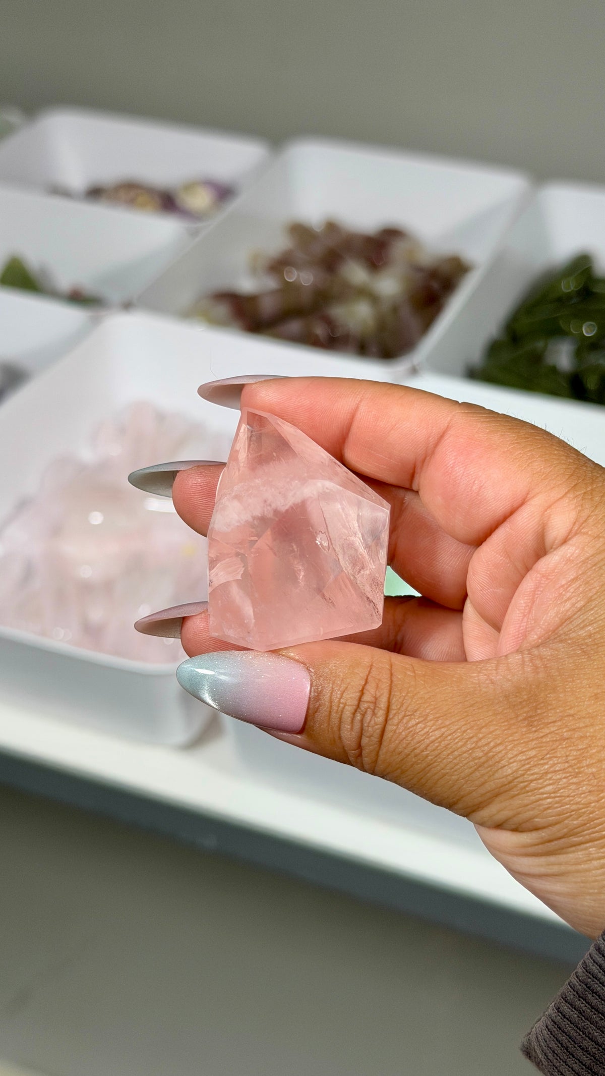 Gorgeous Clear Rose Quartz Freeform | Brazil | Opt 13 | Denver Gem Show Find