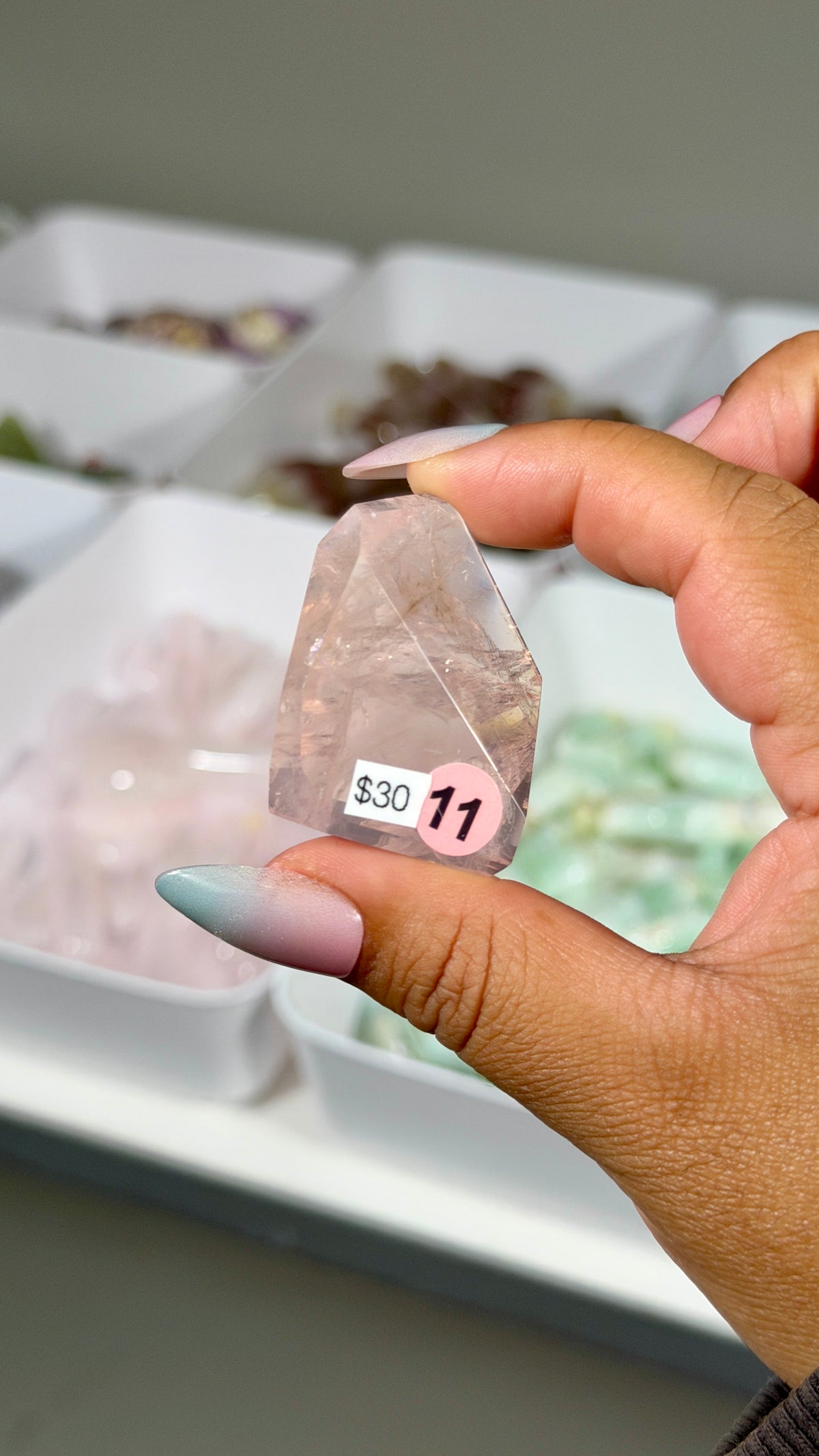 Gorgeous Clear Rose Quartz Freeform | Brazil | Opt 11 | Denver Gem Show Find