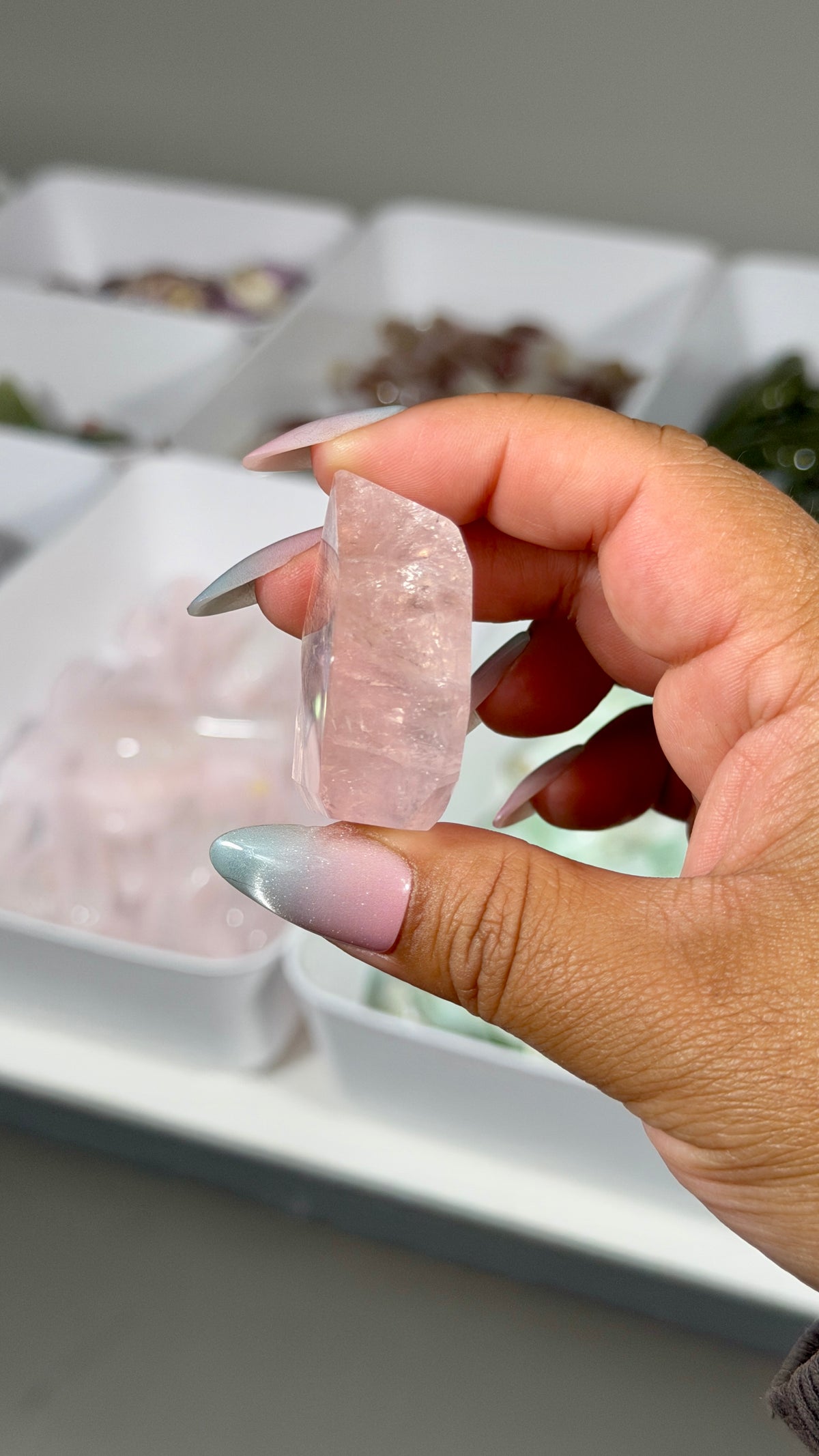 Gorgeous Clear Rose Quartz Freeform | Brazil | Opt 11 | Denver Gem Show Find
