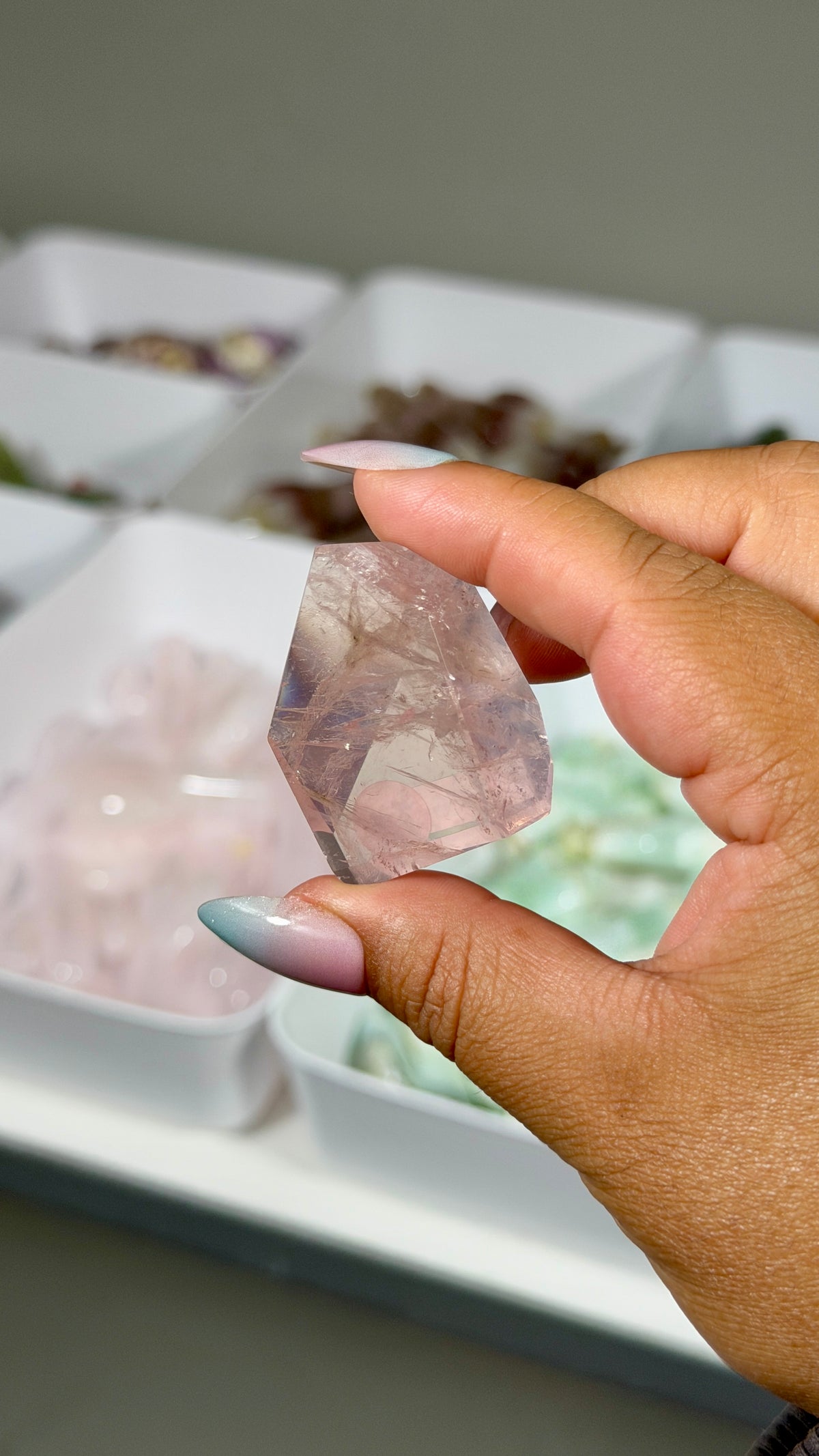 Gorgeous Clear Rose Quartz Freeform | Brazil | Opt 11 | Denver Gem Show Find