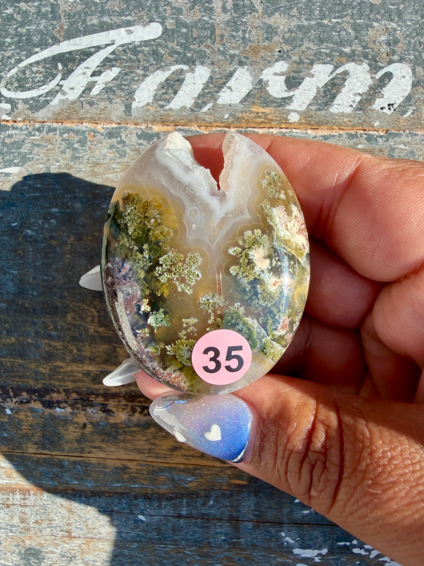 Gorgeous Scenic Moss Agate Palm Stone | Indonesia | Opt 35