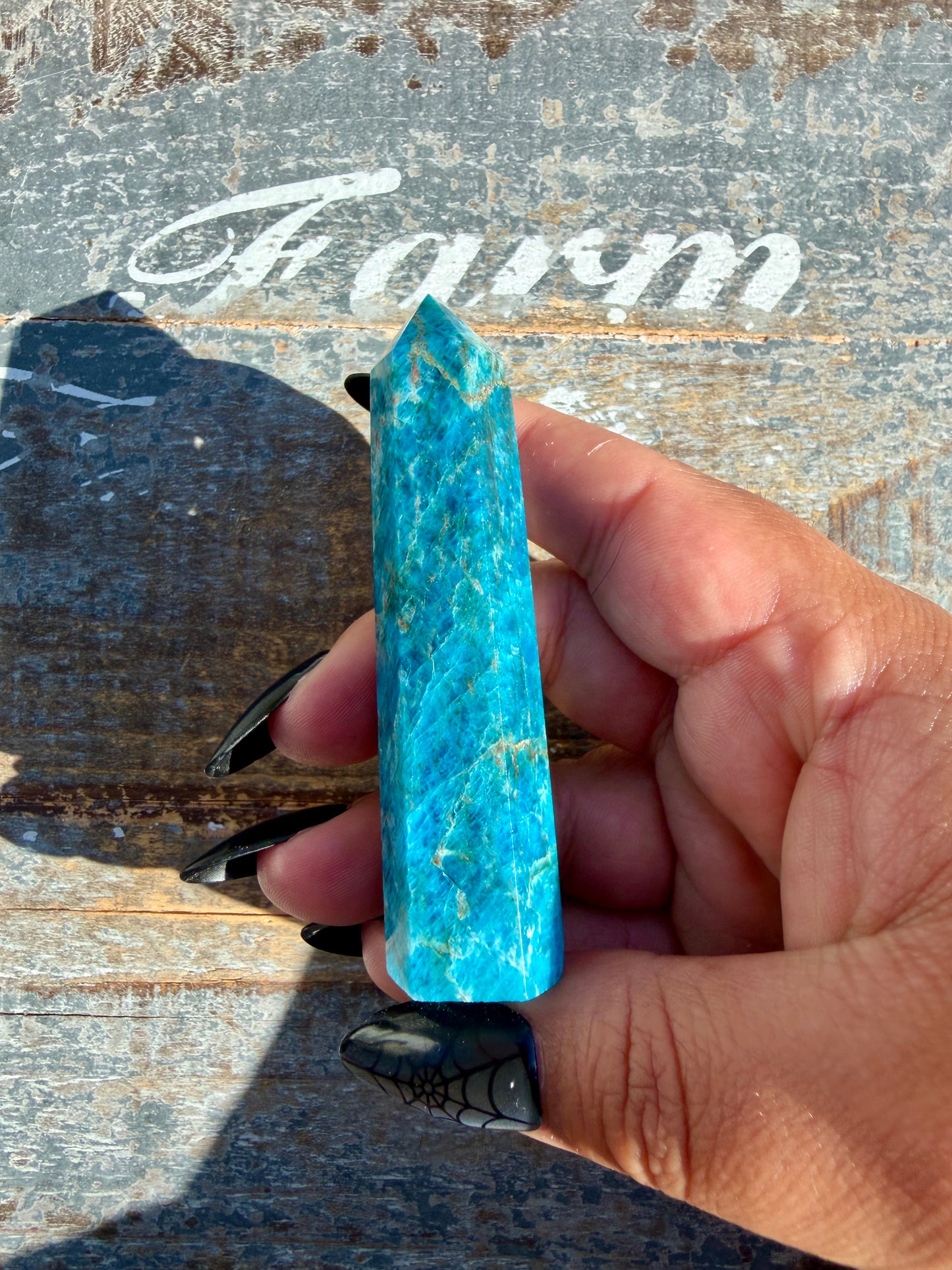 Gorgeous Blue Apatite Tower | Opt K