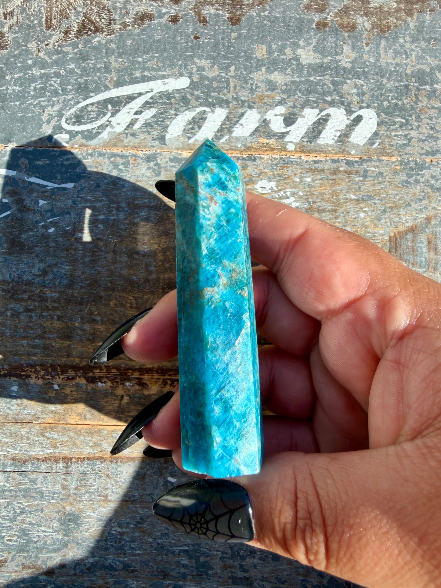 Gorgeous Blue Apatite Tower | Opt K