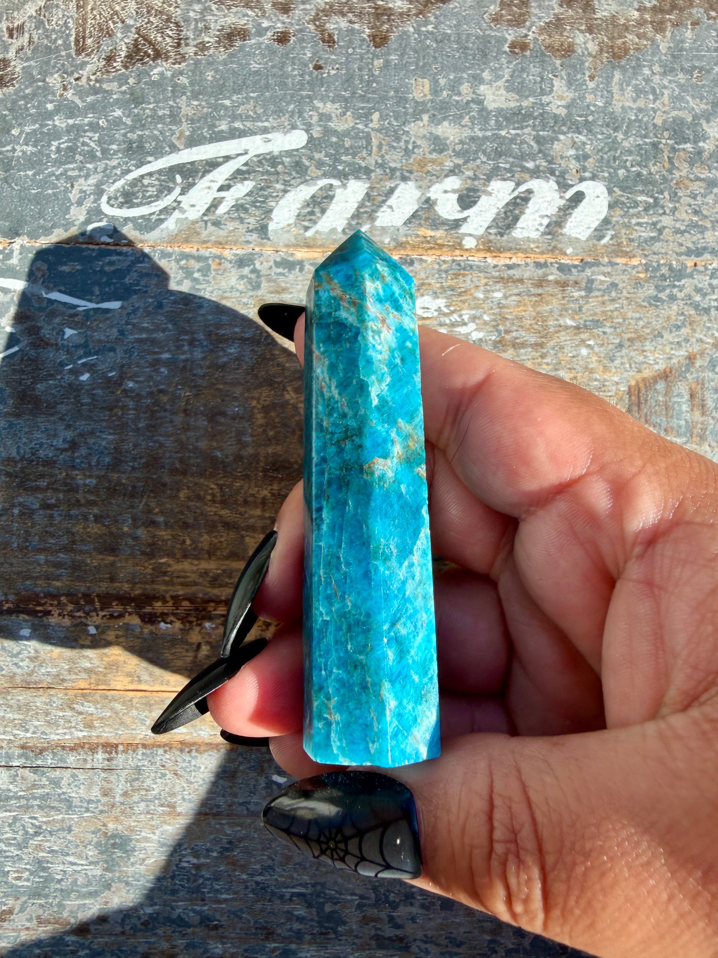 Gorgeous Blue Apatite Tower | Opt K