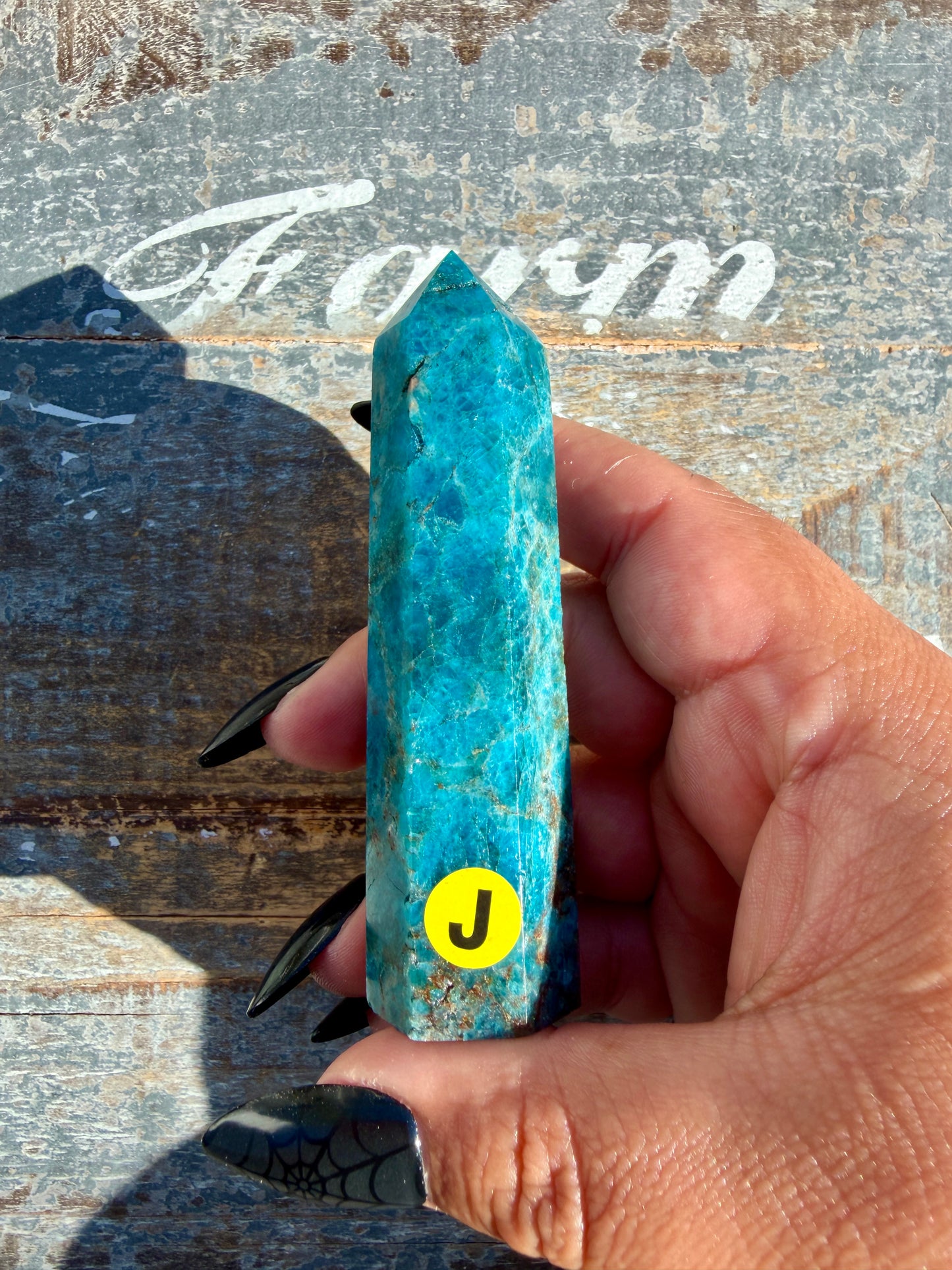 Gorgeous Blue Apatite Tower | Opt J