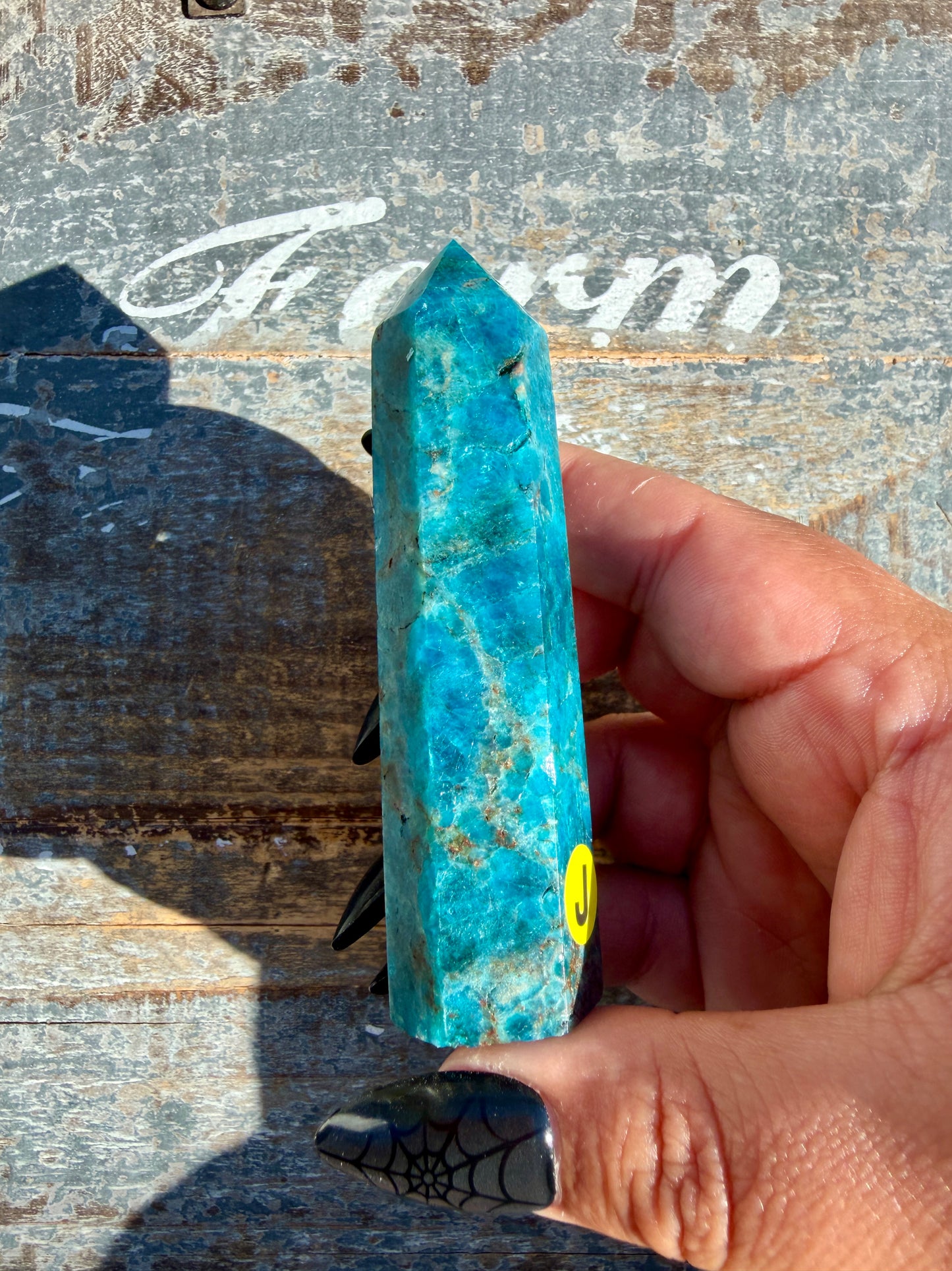 Gorgeous Blue Apatite Tower | Opt J