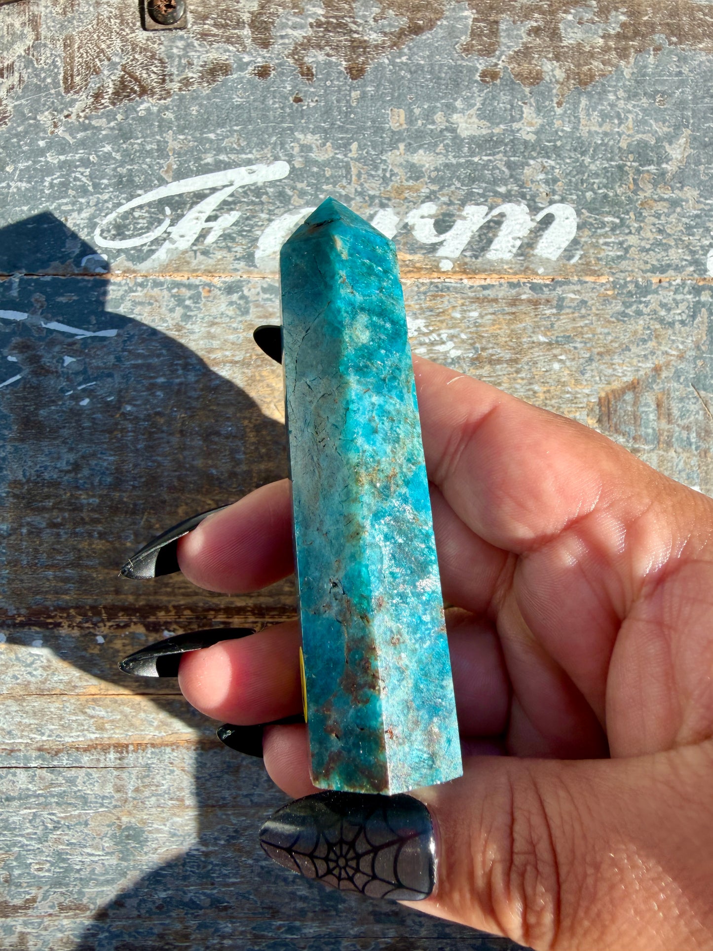 Gorgeous Blue Apatite Tower | Opt J