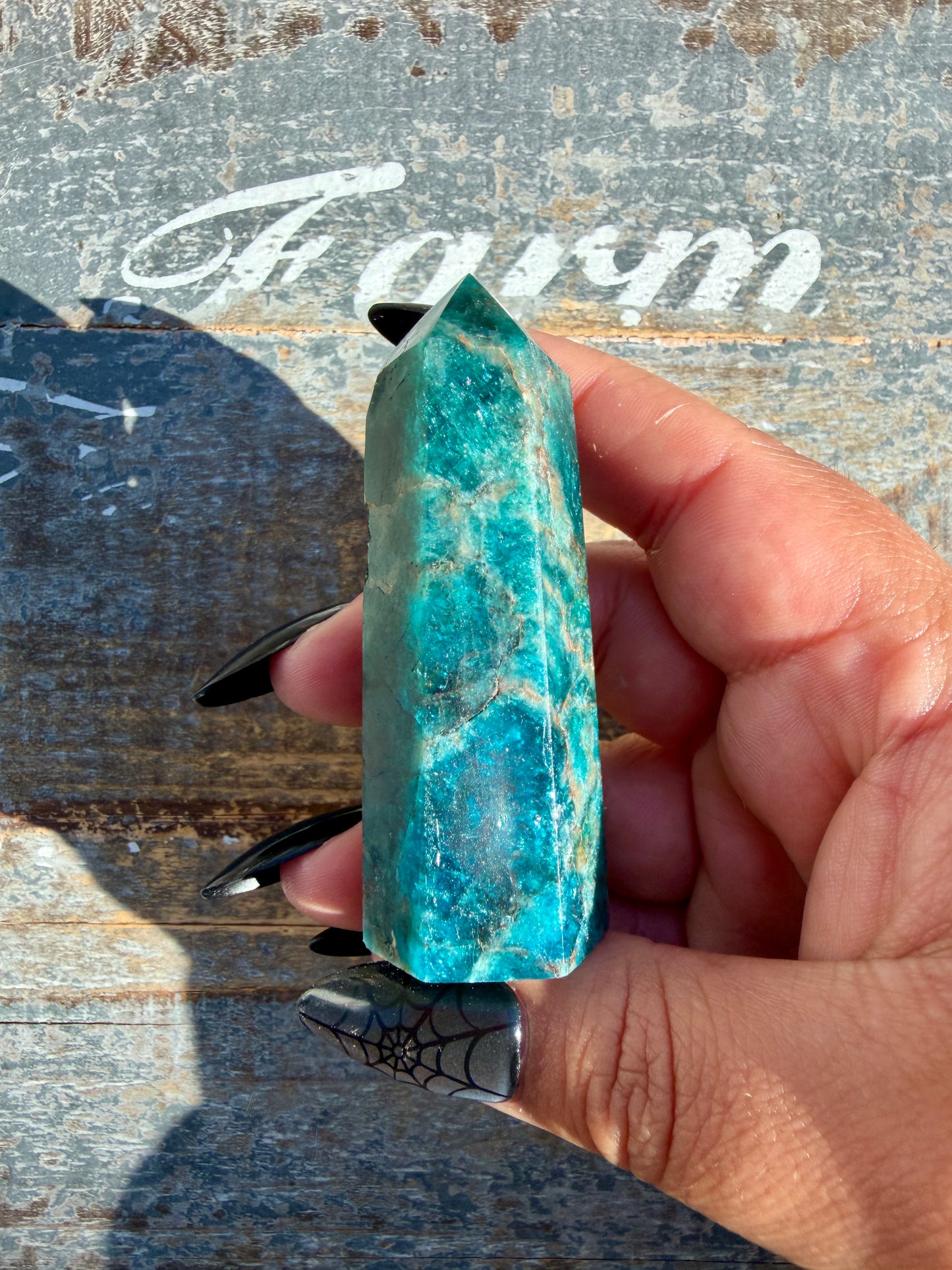 Gorgeous Blue Apatite Tower | Opt A