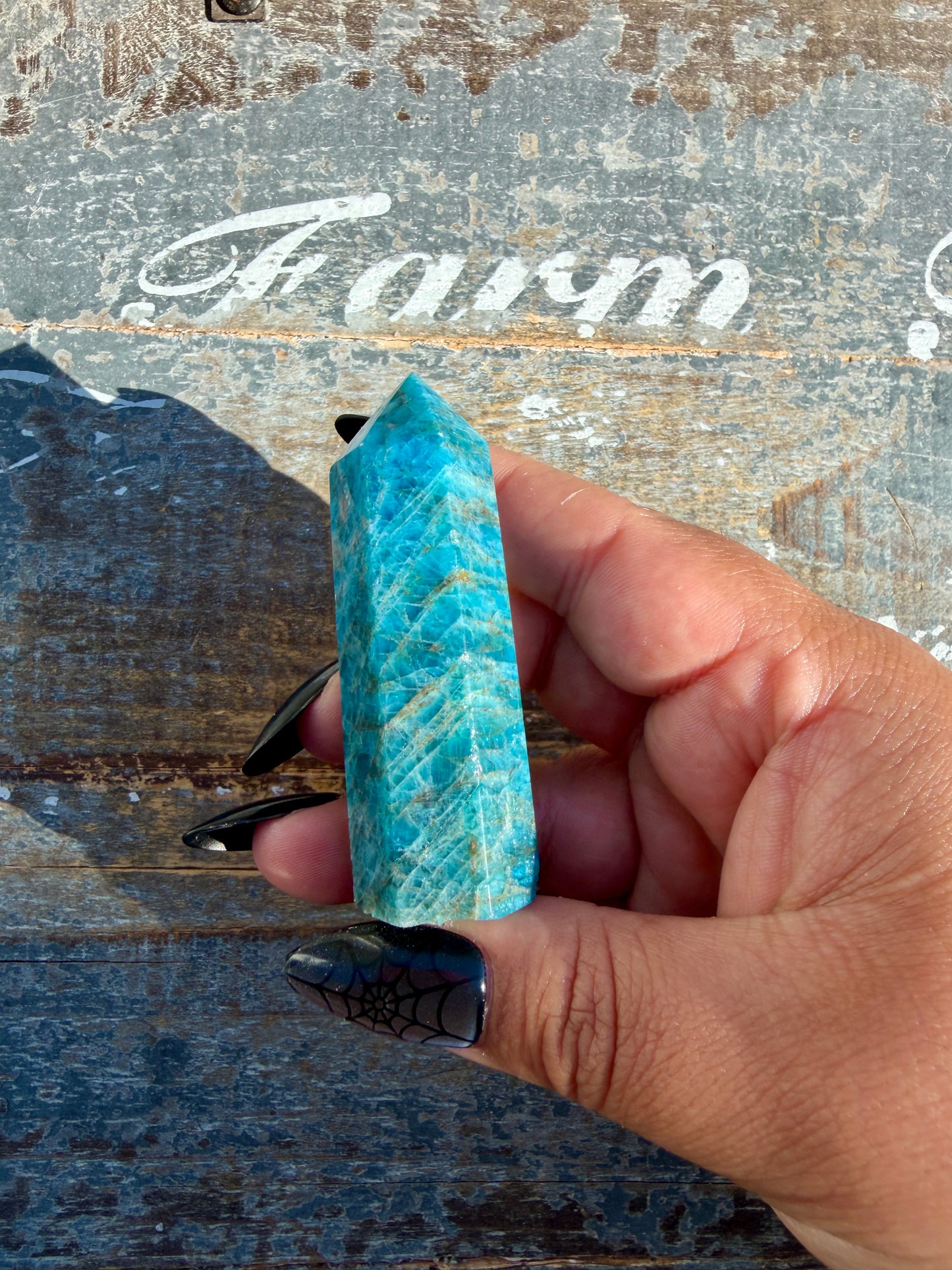 Gorgeous Blue Apatite Tower | Opt D