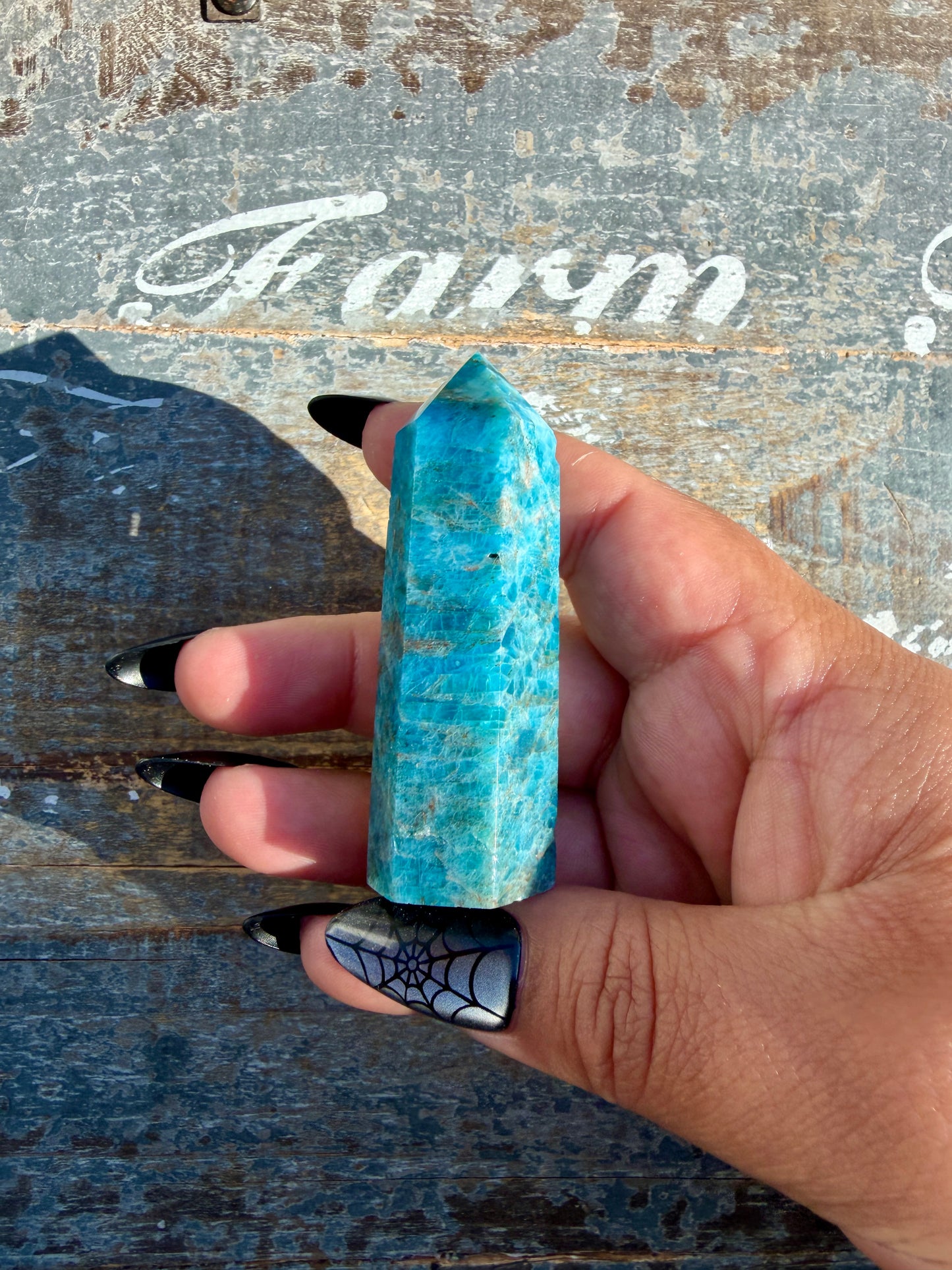 Gorgeous Blue Apatite Tower | Opt D