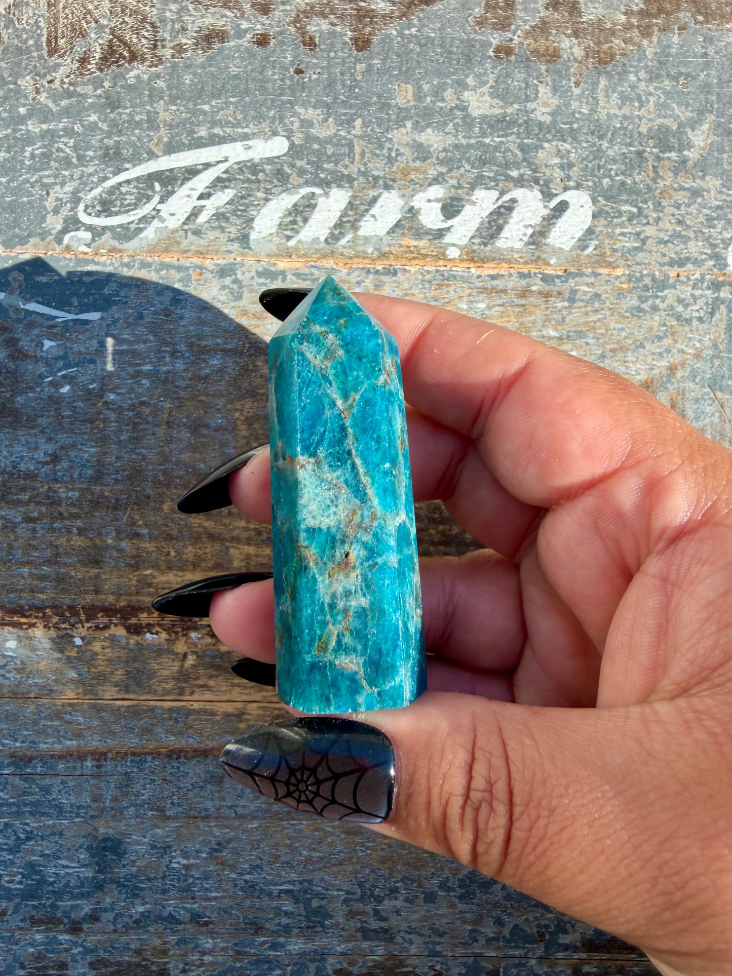 Gorgeous Blue Apatite Tower | Opt C