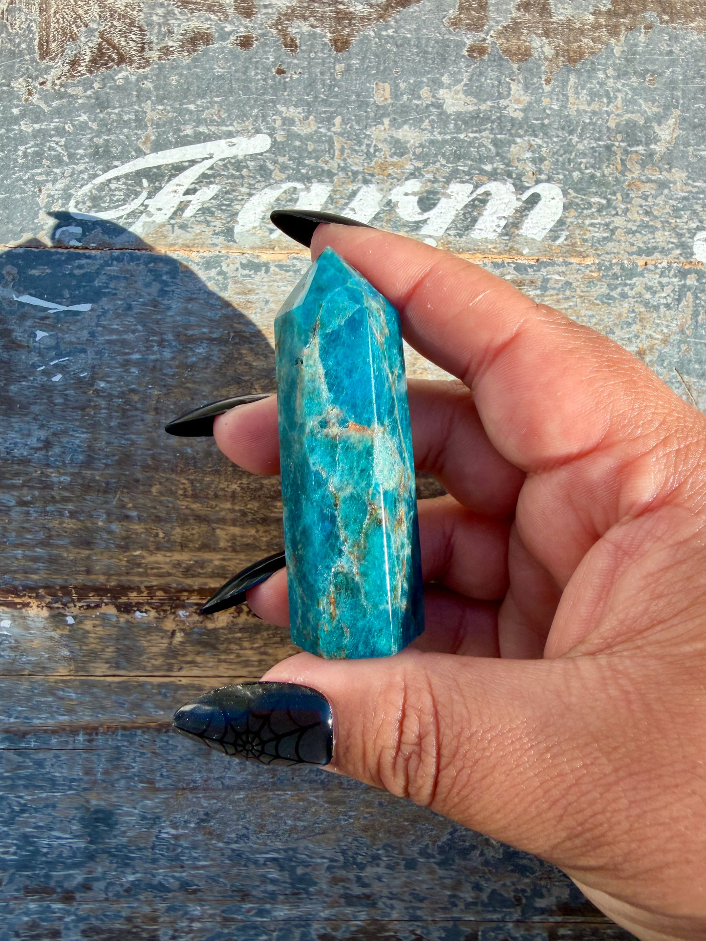 Gorgeous Blue Apatite Tower | Opt C