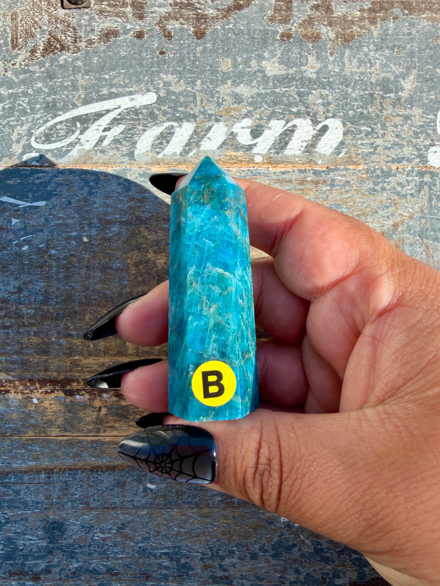 Gorgeous Blue Apatite Tower | Opt B