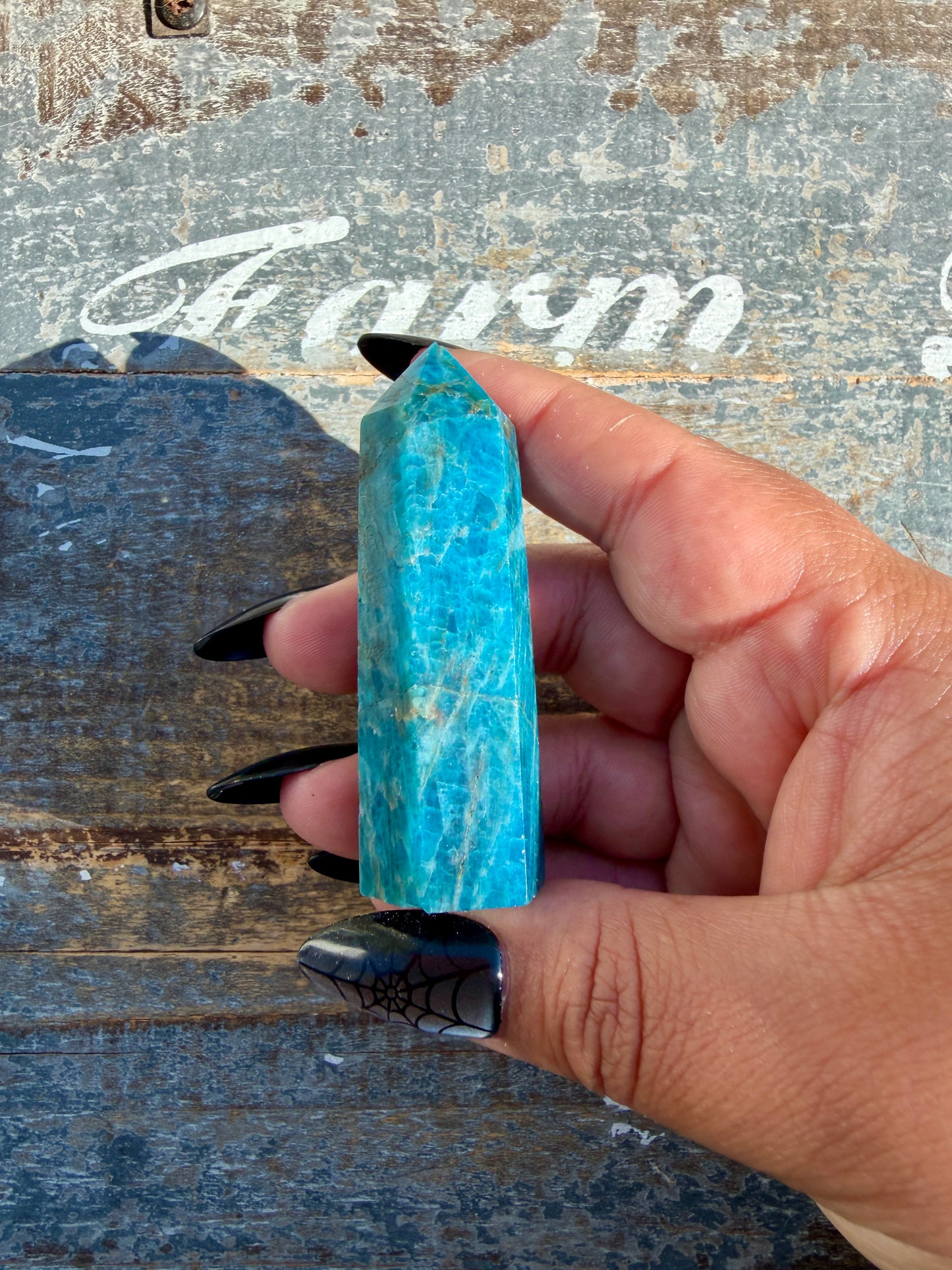 Gorgeous Blue Apatite Tower | Opt B