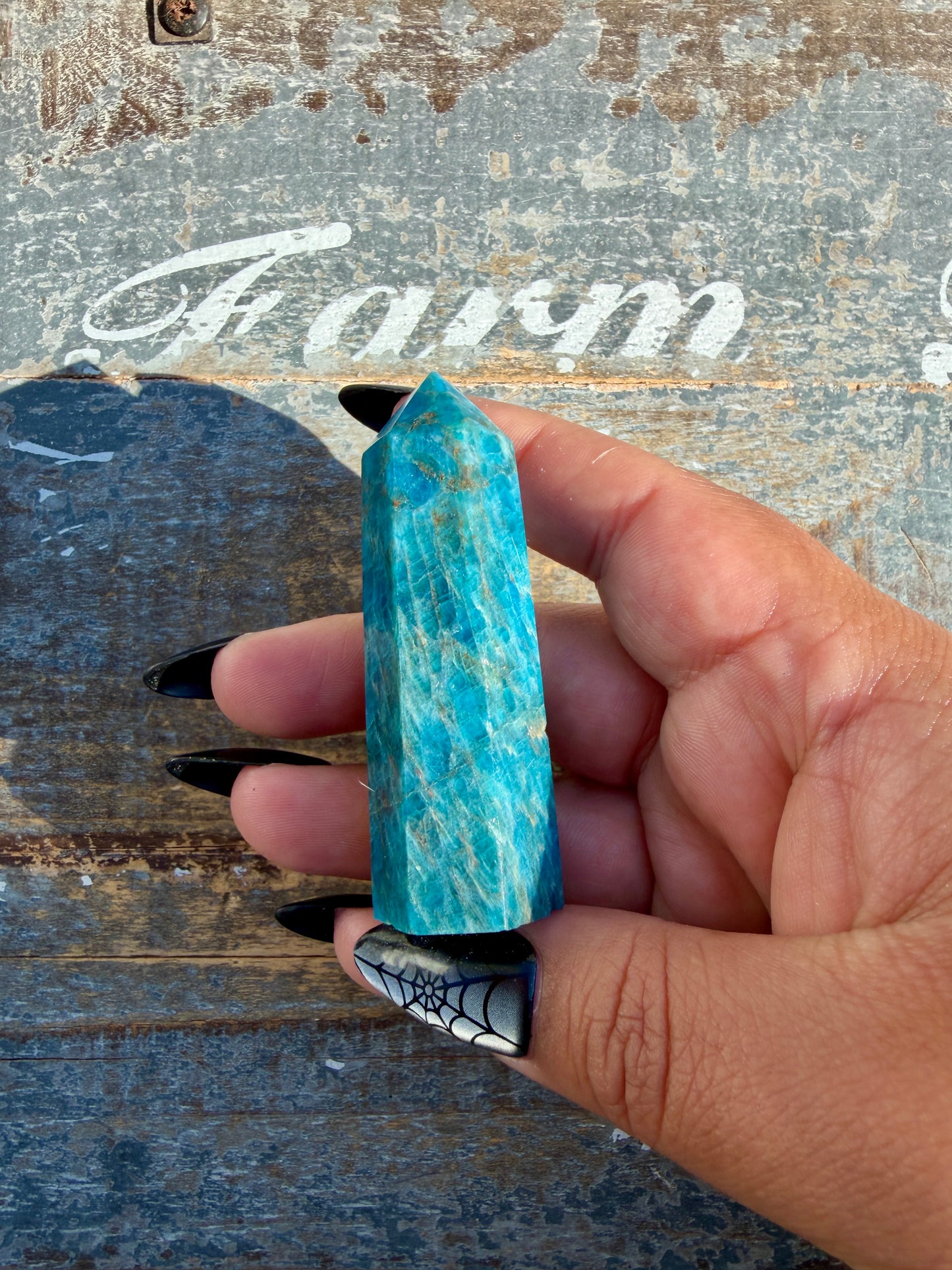 Gorgeous Blue Apatite Tower | Opt B