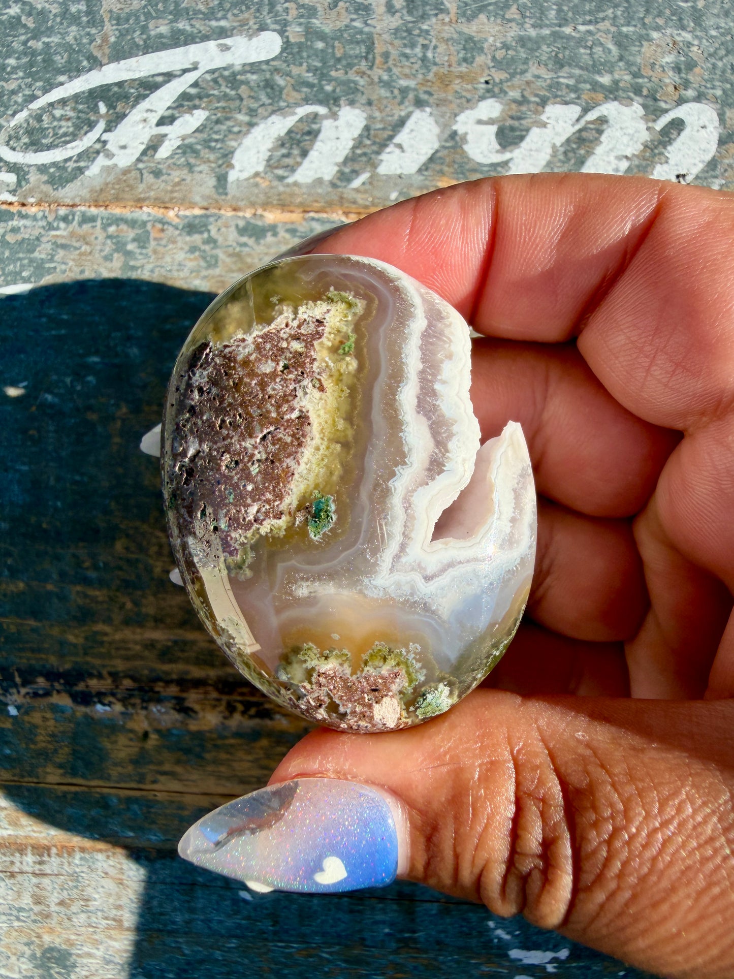 Gorgeous Scenic Moss Agate Palm Stone | Indonesia | Opt 45