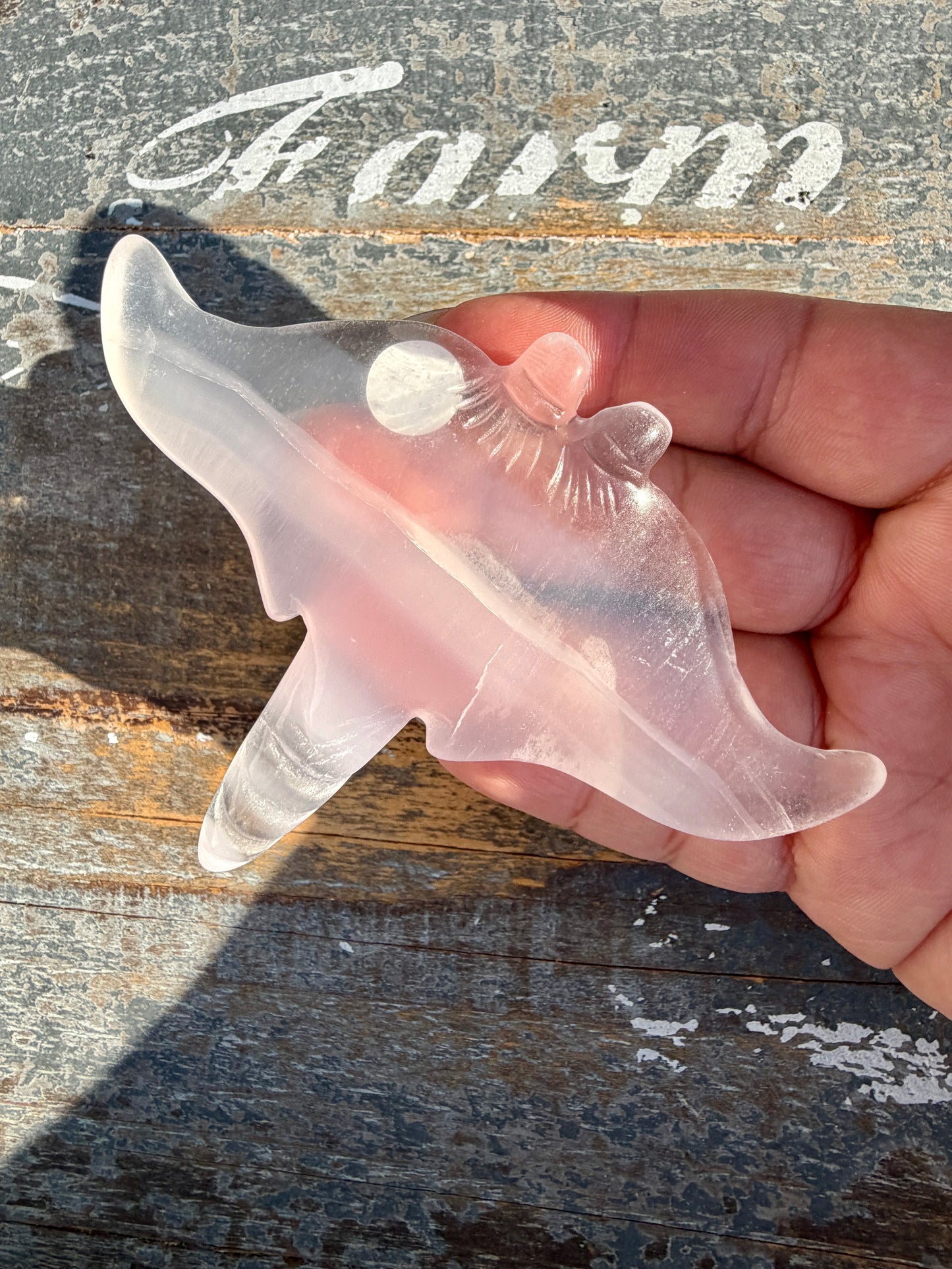 Gorgeous Yttrium Fluorite Sting Ray Carving | Opt D