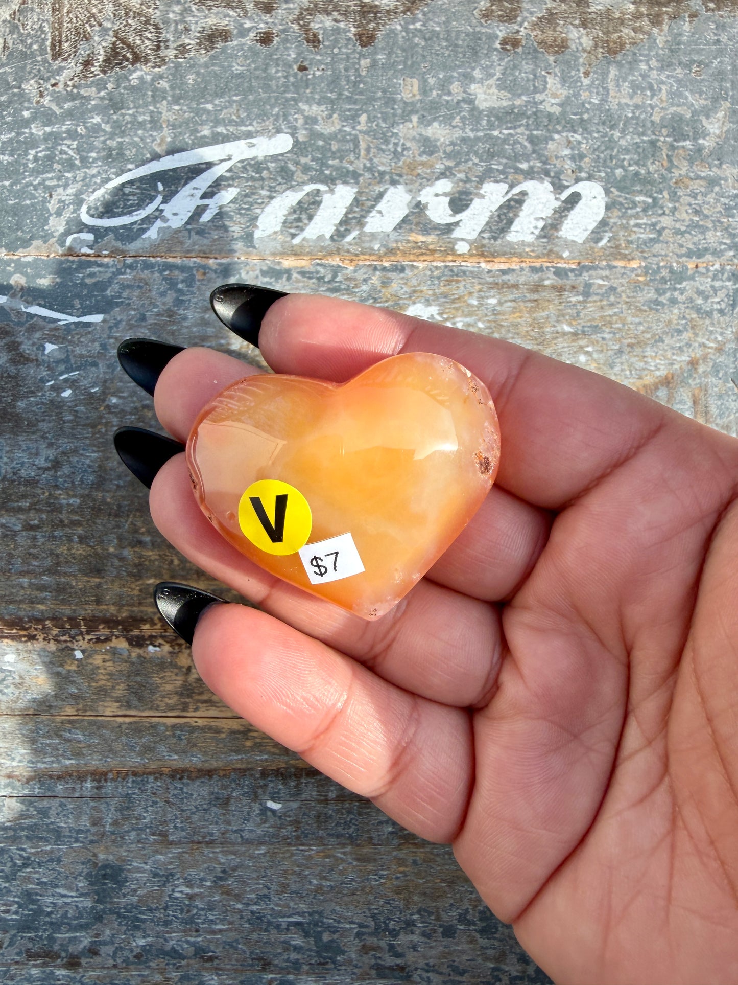 Gorgeous Druzy Carnelian Heart | Opt V