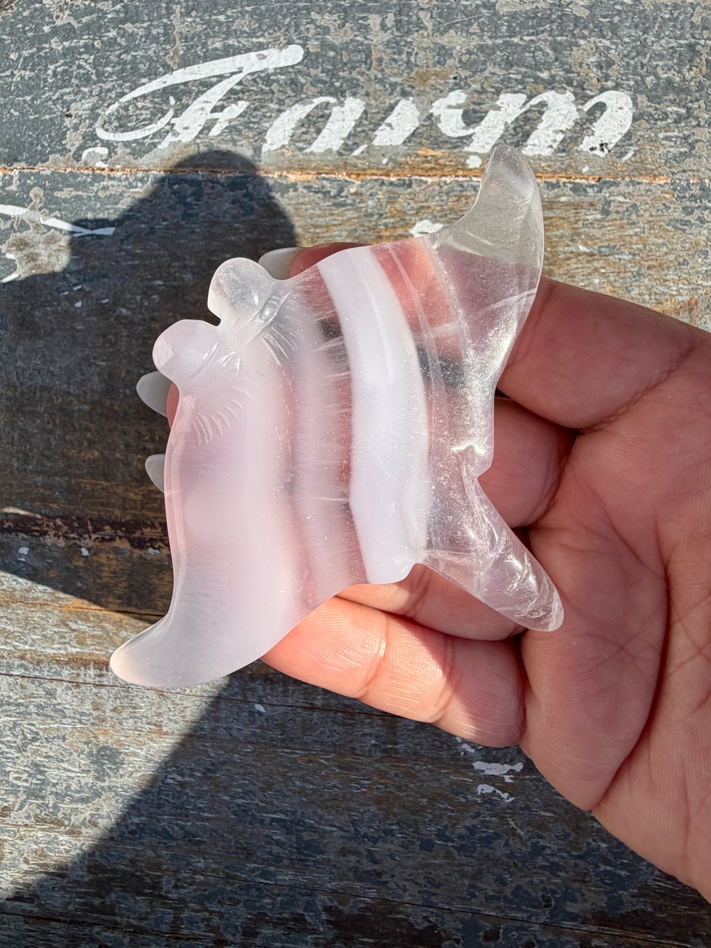 Gorgeous Yttrium Fluorite Sting Ray Carving | Opt F