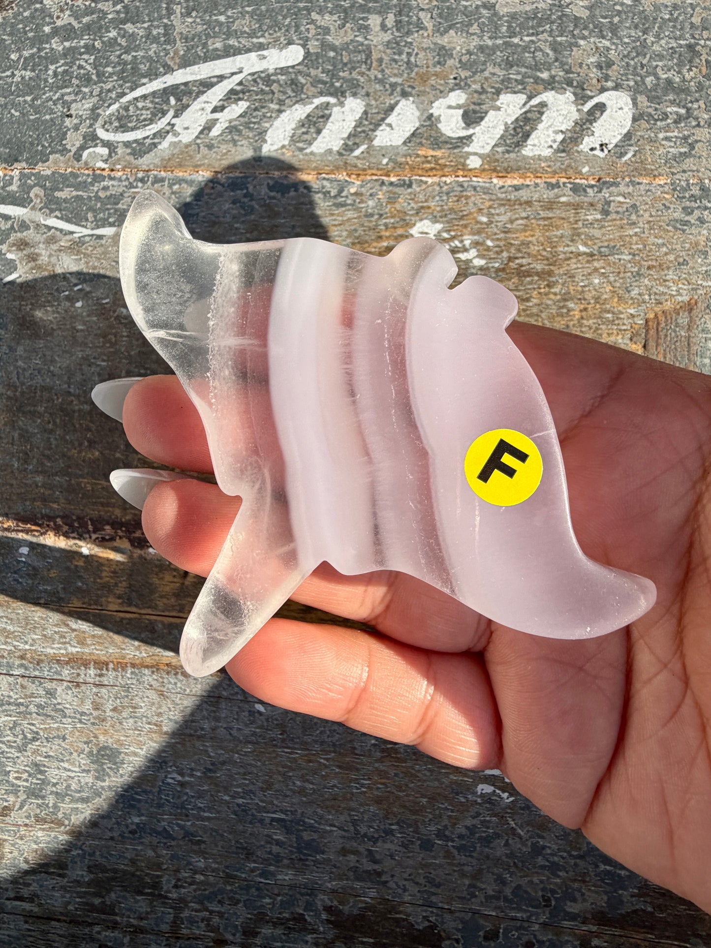 Gorgeous Yttrium Fluorite Sting Ray Carving | Opt F
