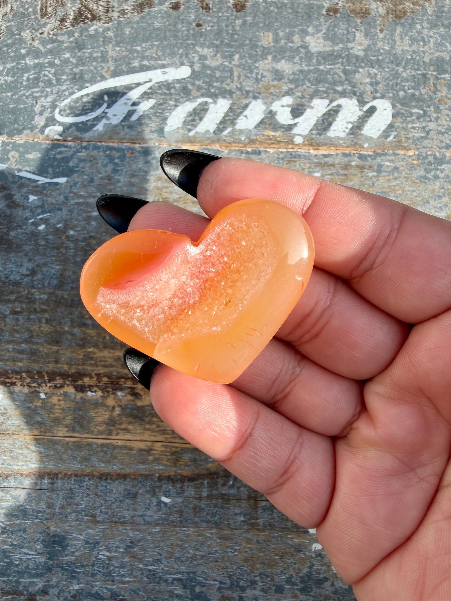Gorgeous Druzy Carnelian Heart | Opt U