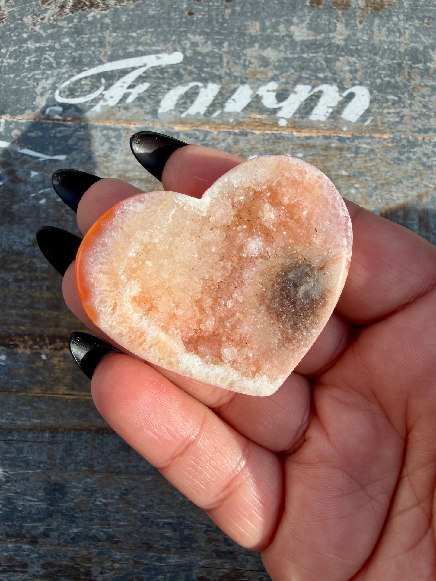 Gorgeous Druzy Carnelian Heart | Opt P