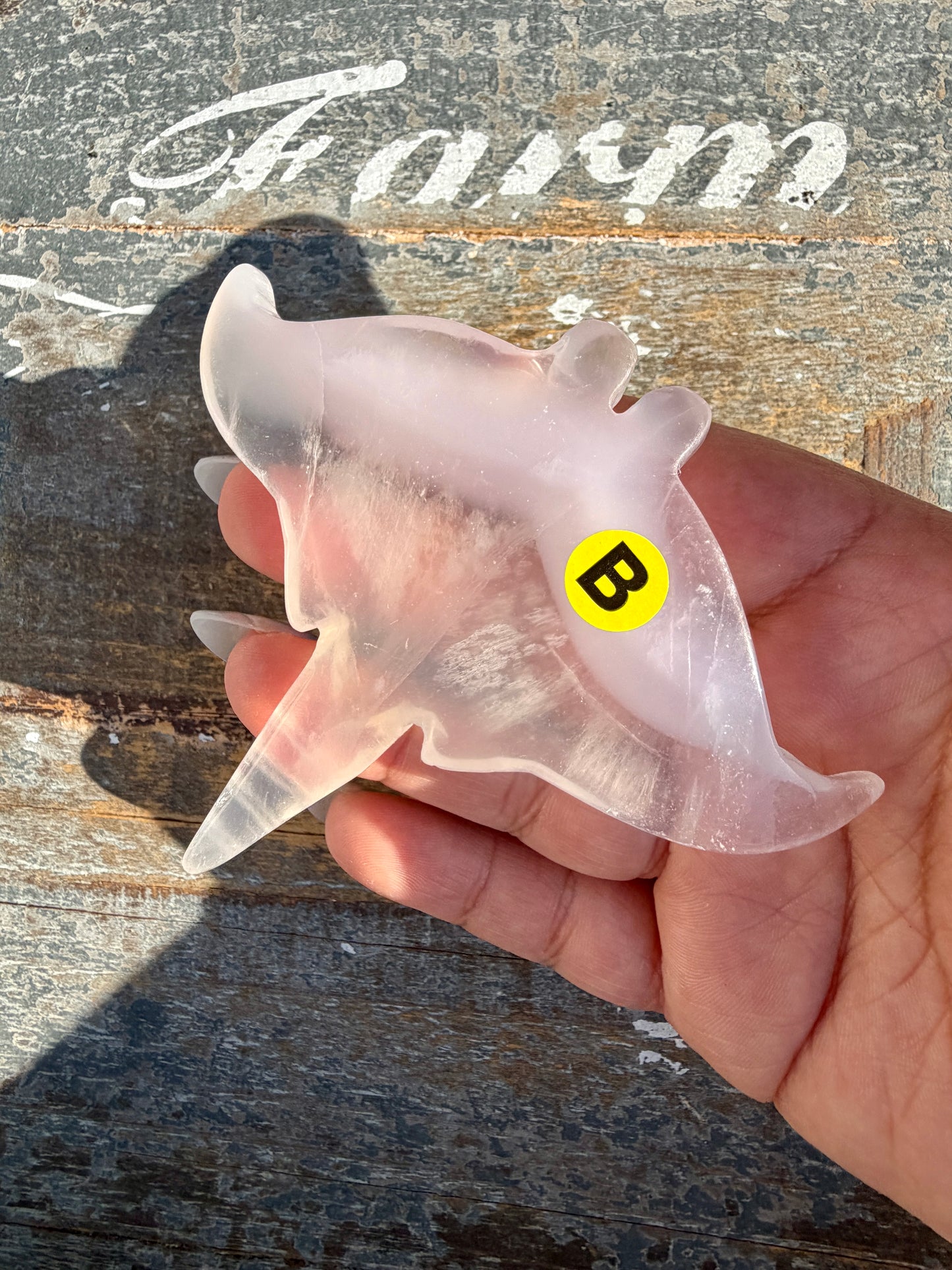 Gorgeous Yttrium Fluorite Sting Ray Carving | Opt B