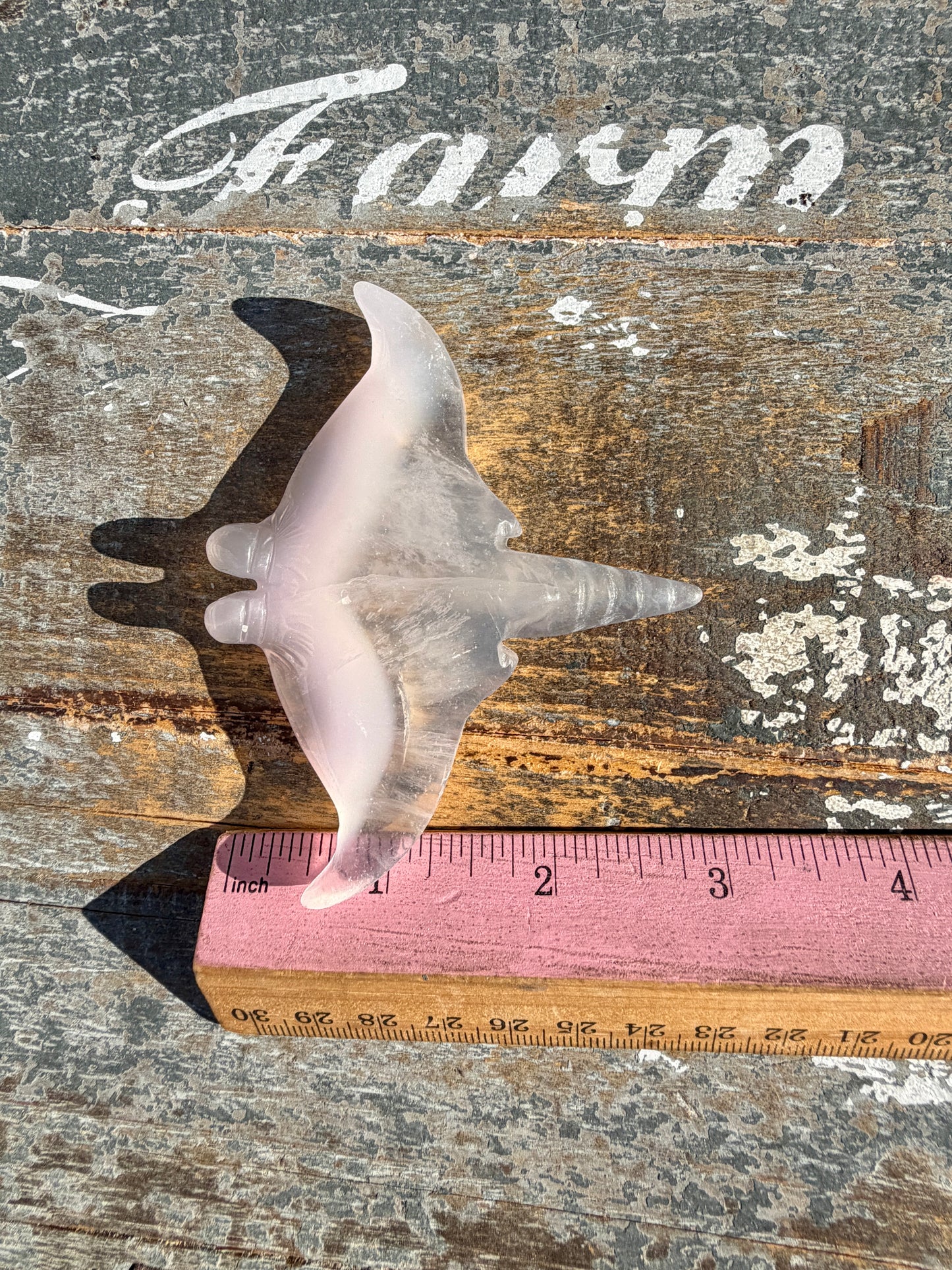 Gorgeous Yttrium Fluorite Sting Ray Carving | Opt B