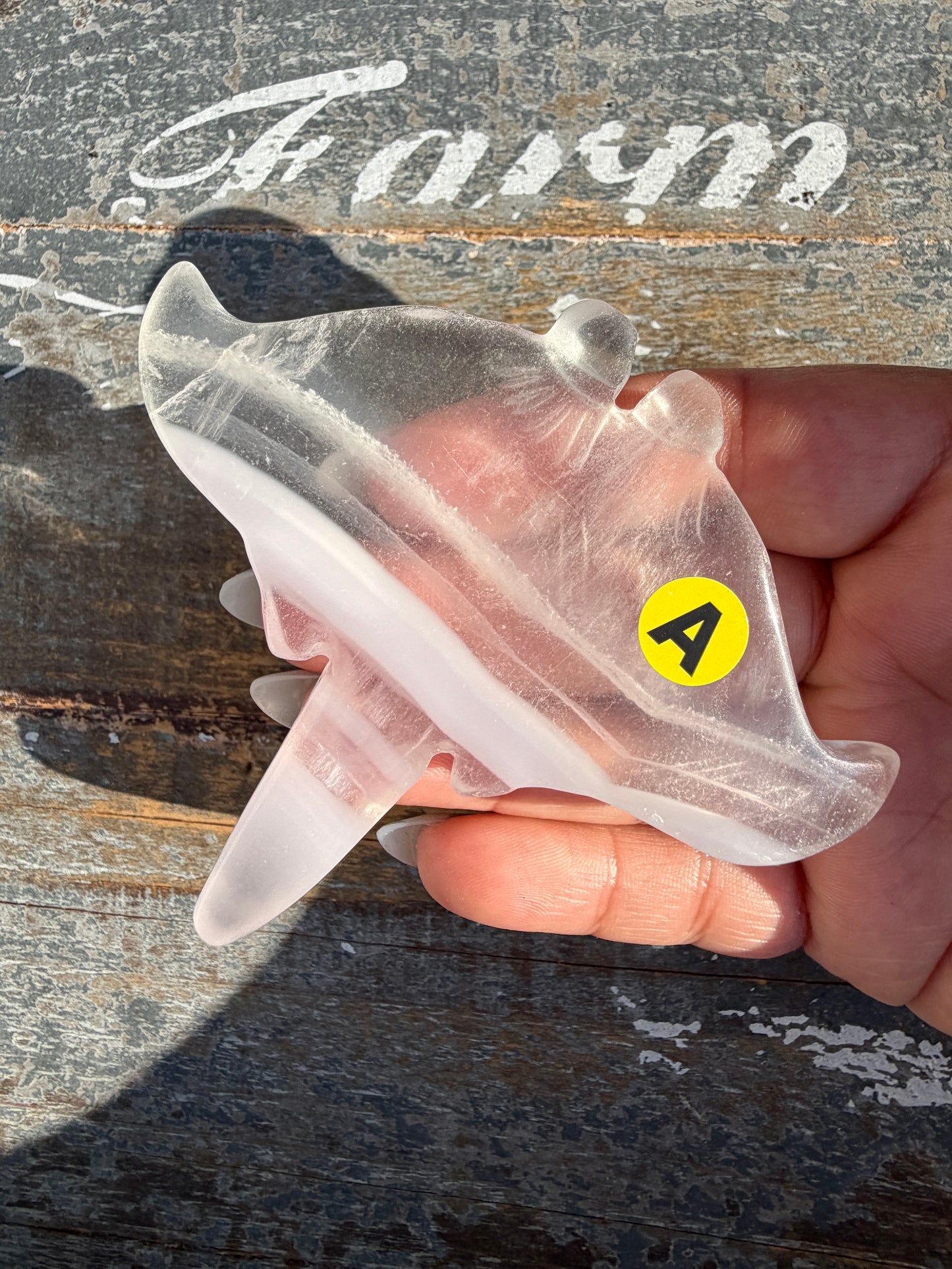 Gorgeous Yttrium Fluorite Sting Ray Carving | Opt A