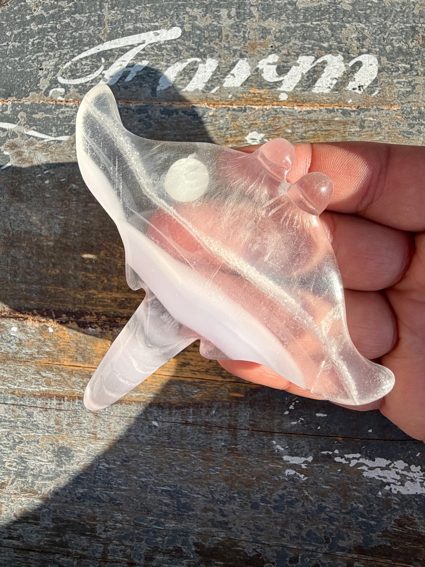 Gorgeous Yttrium Fluorite Sting Ray Carving | Opt A