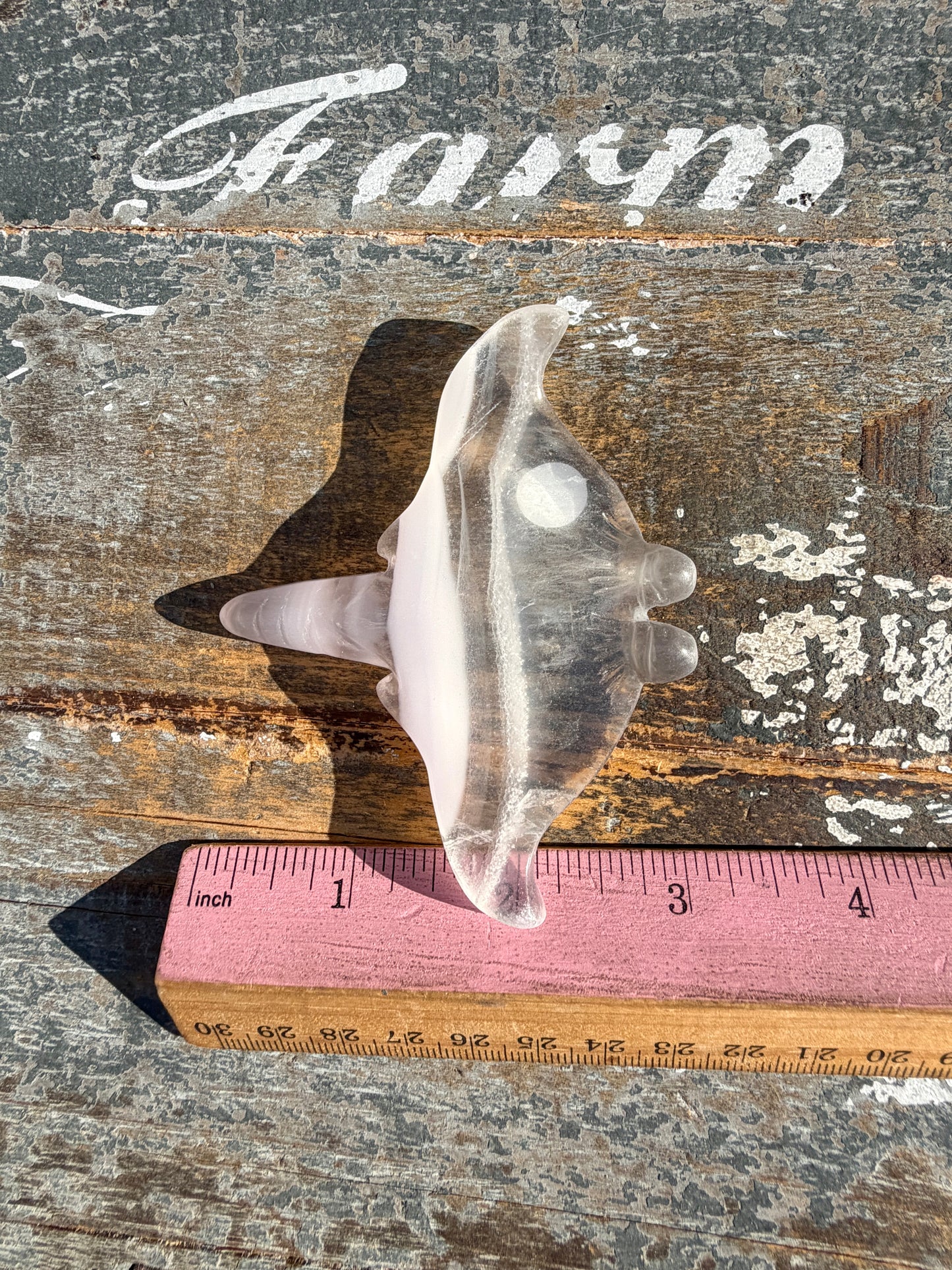 Gorgeous Yttrium Fluorite Sting Ray Carving | Opt A