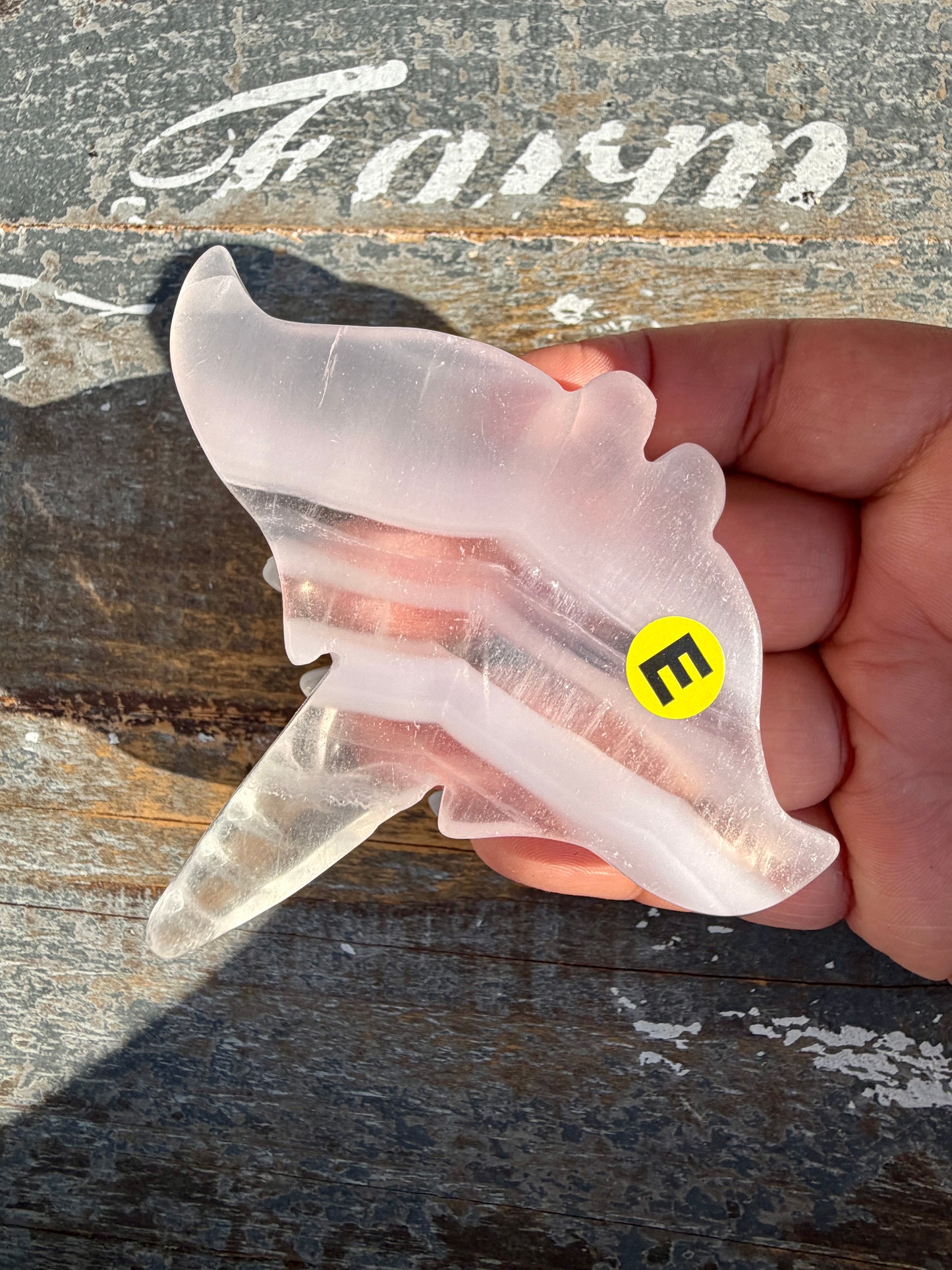 Gorgeous Yttrium Fluorite Sting Ray Carving | Opt E