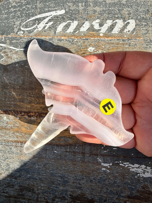 Gorgeous Yttrium Fluorite Sting Ray Carving | Opt E