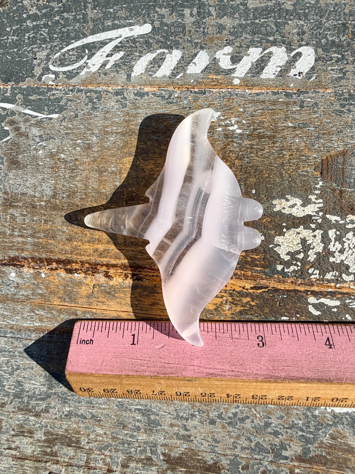 Gorgeous Yttrium Fluorite Sting Ray Carving | Opt E