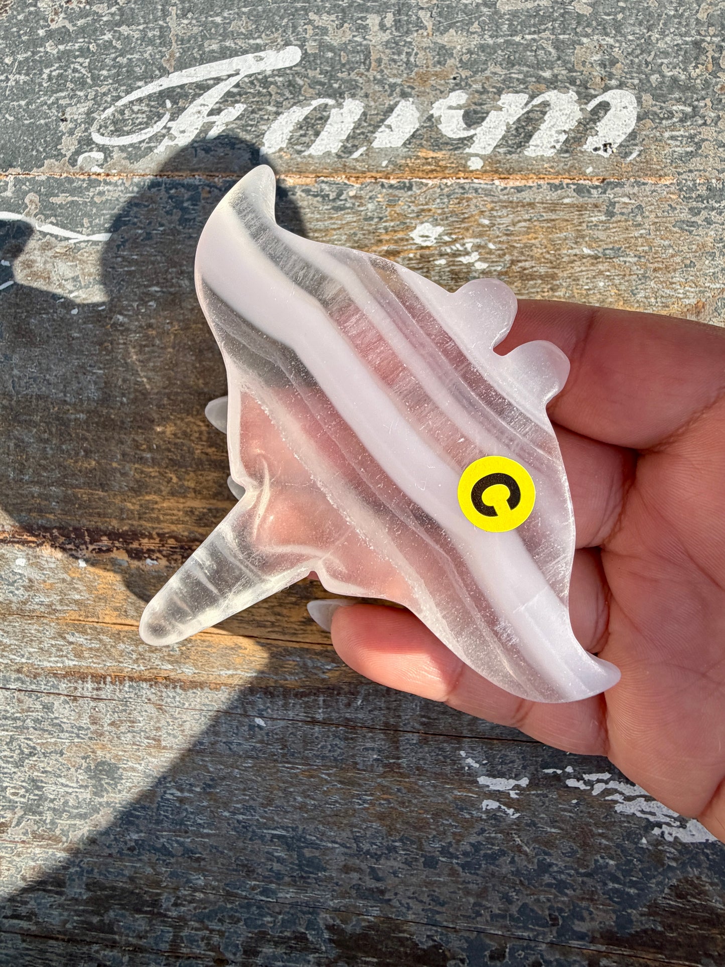Gorgeous Yttrium Fluorite Sting Ray Carving | Opt C