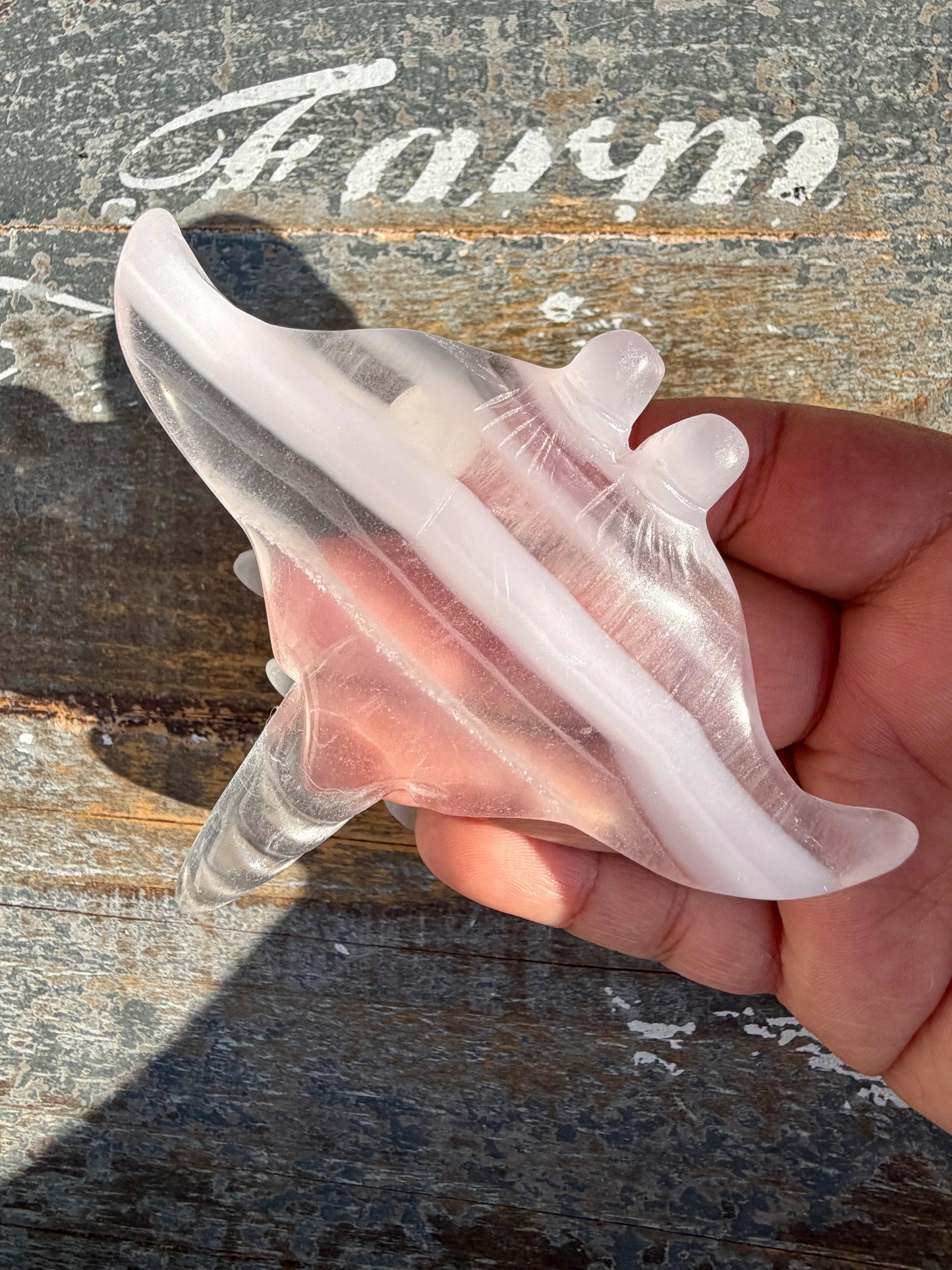 Gorgeous Yttrium Fluorite Sting Ray Carving | Opt C