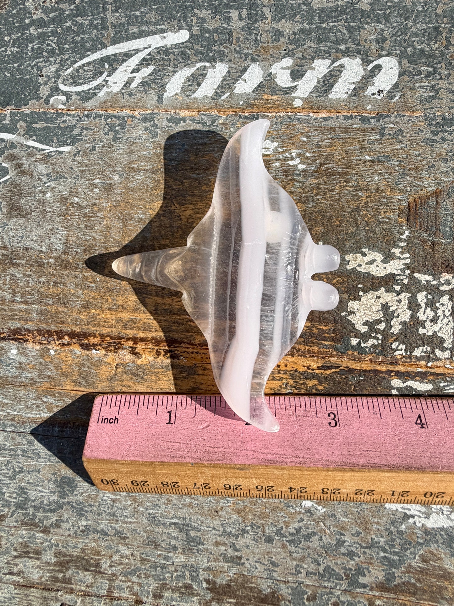 Gorgeous Yttrium Fluorite Sting Ray Carving | Opt C
