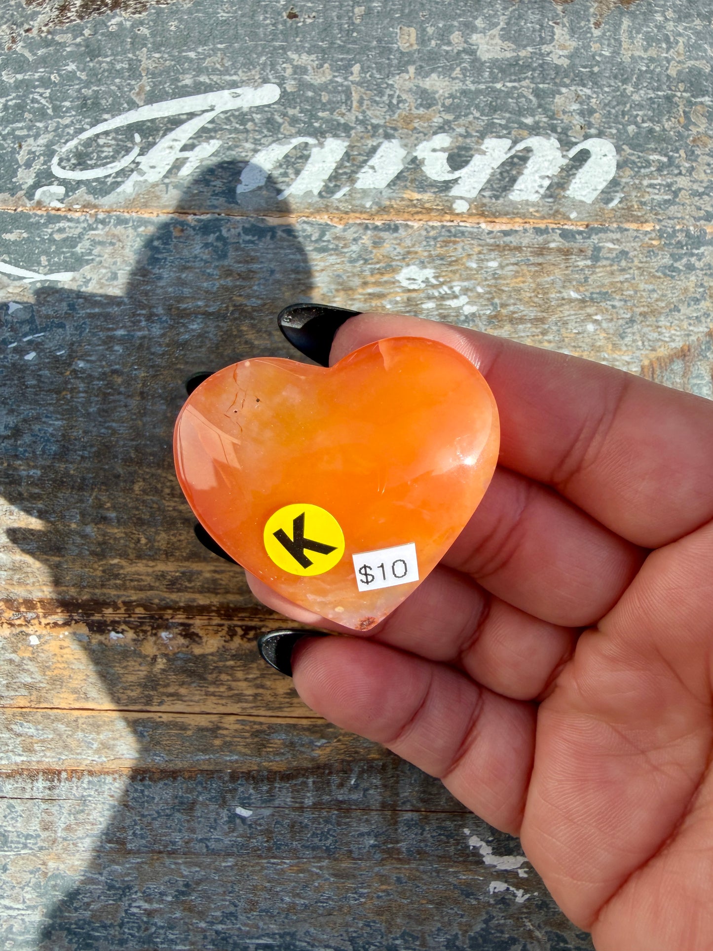 Gorgeous Druzy Carnelian Heart | Opt K