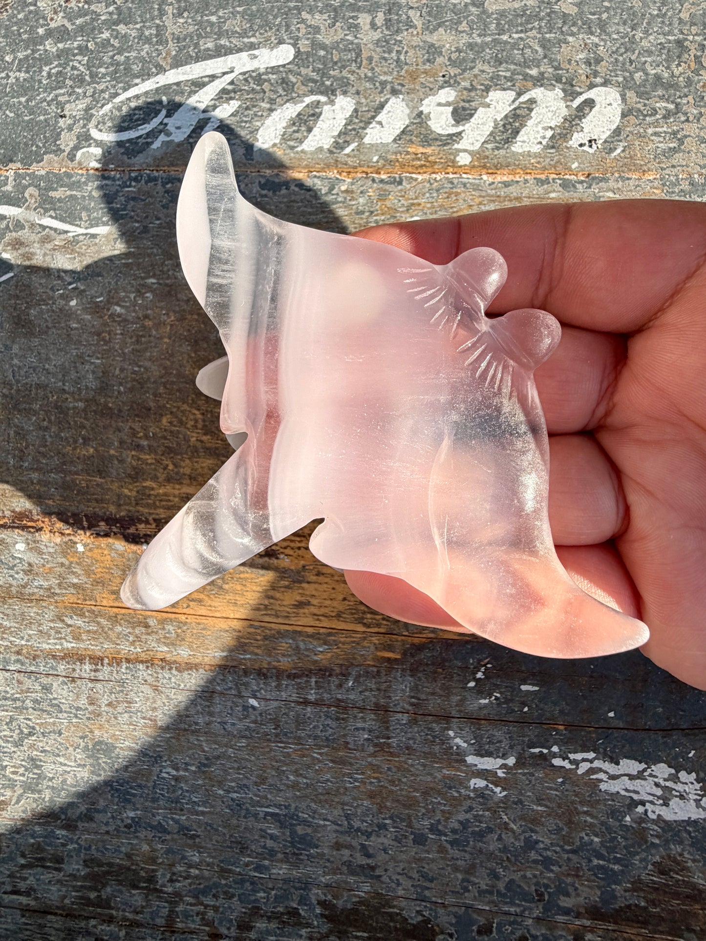 Gorgeous Yttrium Fluorite Sting Ray Carving | Opt G