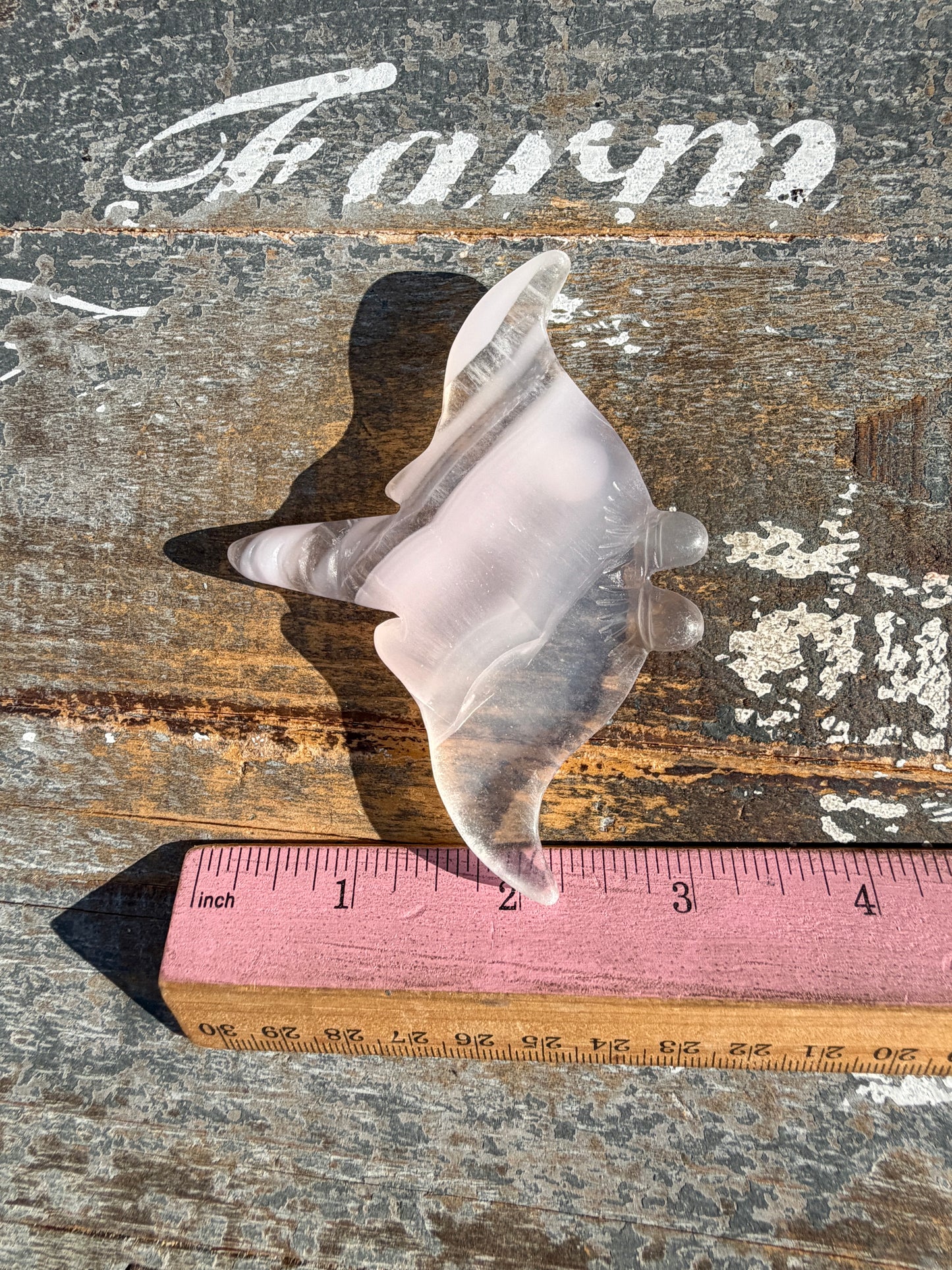 Gorgeous Yttrium Fluorite Sting Ray Carving | Opt G