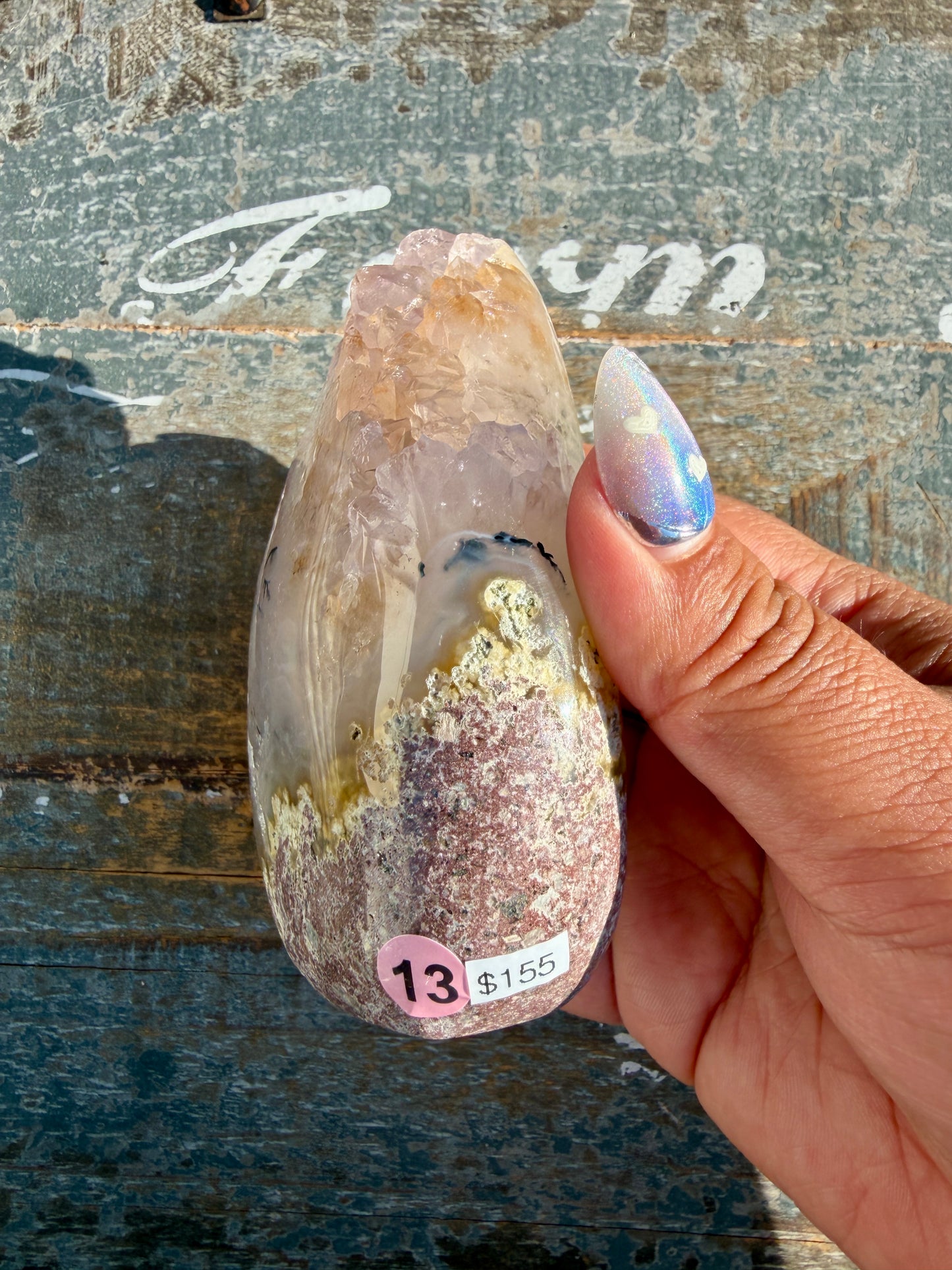 Gorgeous Scenic Moss Agate Freeform with Lavender Druzy | Indonesia | Opt 13